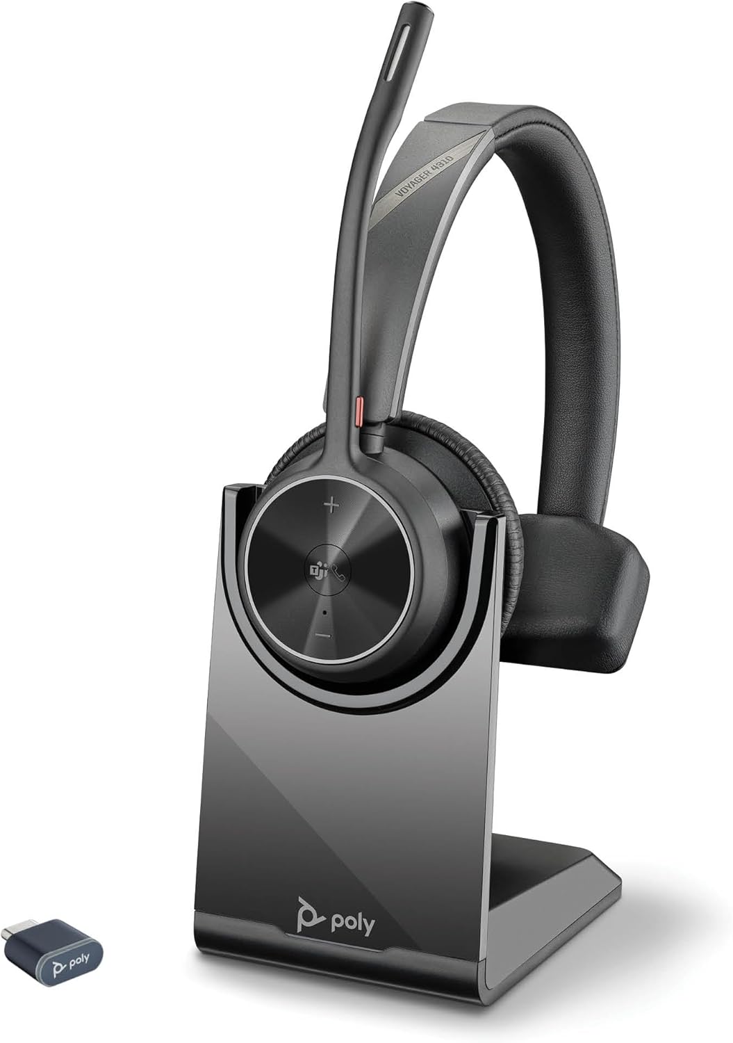 Poly Voyager 4310 UC Wireless Headset & Charge Stand (Plantronics) – Single-Ear Bluetooth Headset w/Noise-Canceling Boom Mic – Connect PC/Mac/Mobile – Works w/Teams (Certified), Zoom -Amazon Exclusive Poly Voyager 4310 UC Wireless Headset & Charge Stand (Plantronics) – Single-Ear Bluetooth Headset w/Noise-Canceling Boom Mic – Connect PC/Mac/Mobile – Works w/Teams (Certified), Zoom -Amazon Exclusive