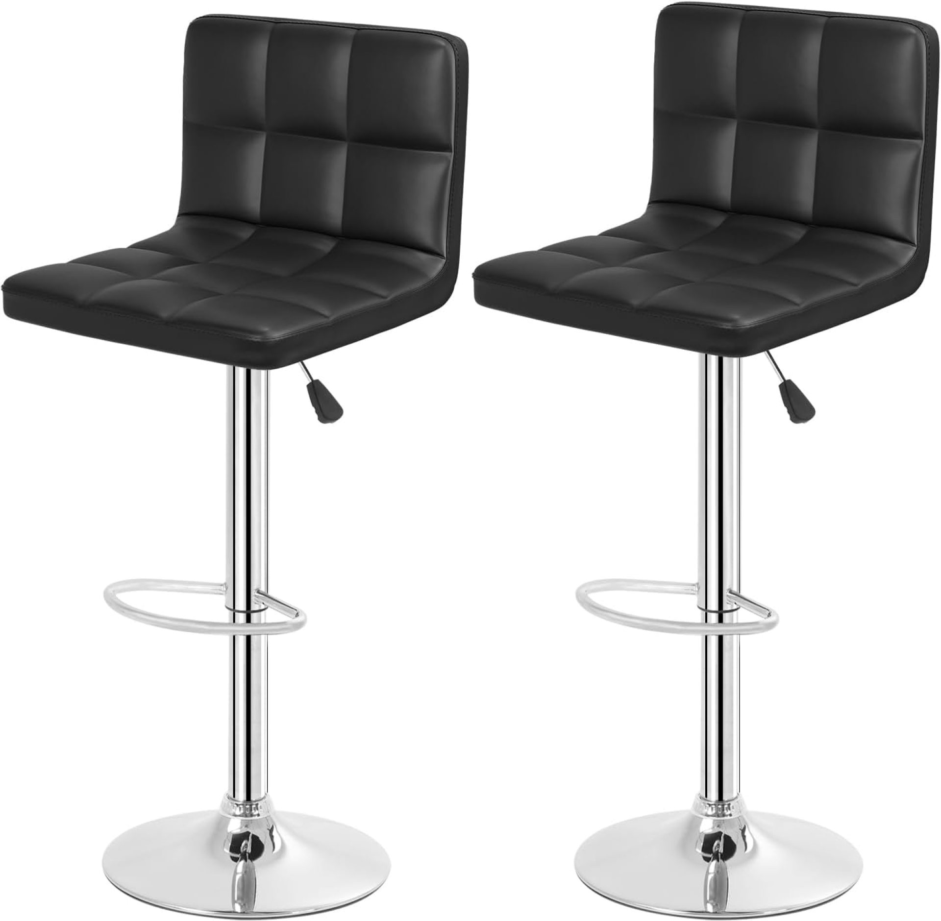 BestOffice Set of 2, Adjustable Swivel Bar Stools, Counter Height with Back PU Leather Armless Hydraulic Kitchen Counter Chairs BestOffice Set of 2, Adjustable Swivel Bar Stools, Counter Height with Back PU Leather Armless Hydraulic Kitchen Counter Chairs