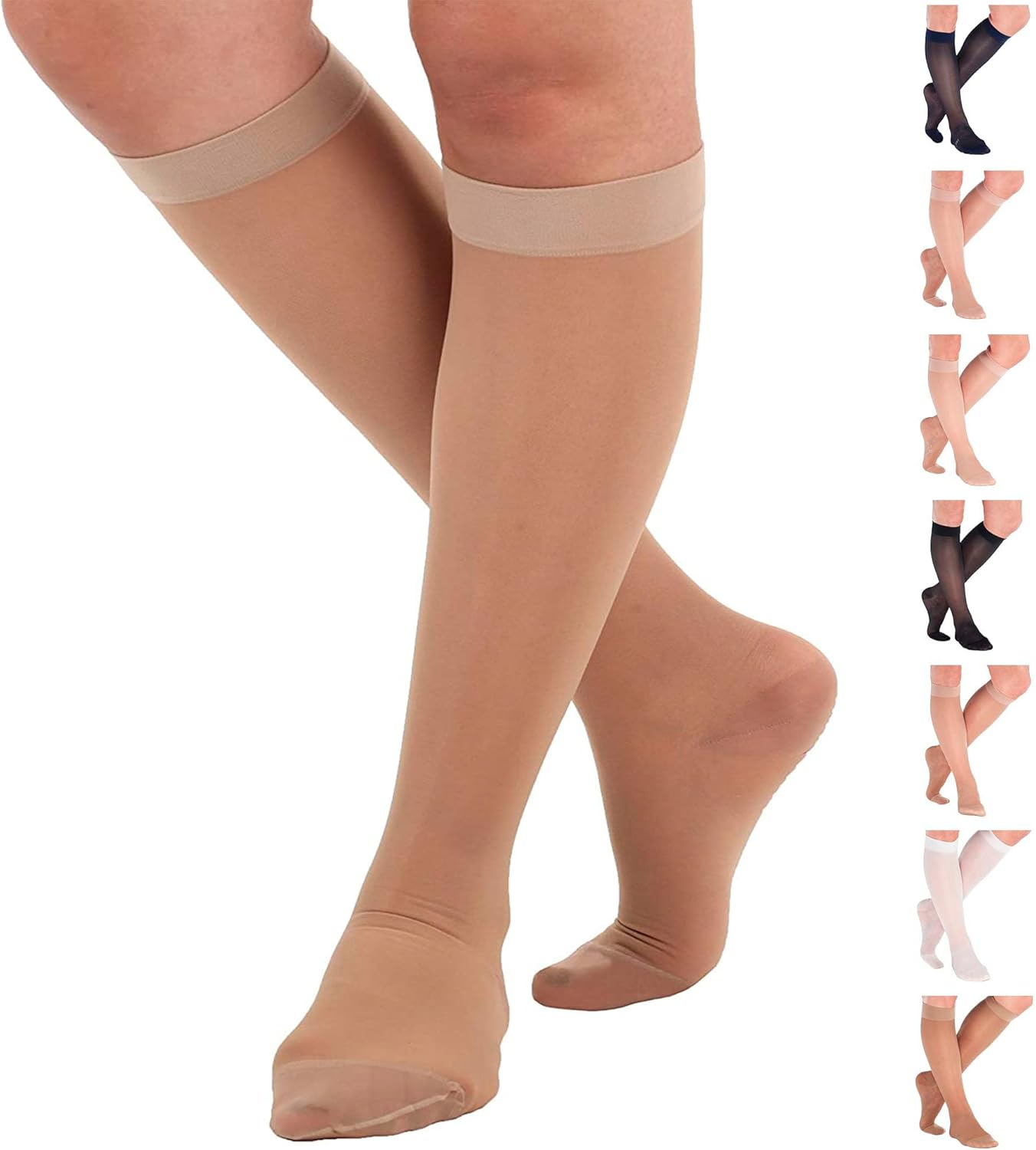 Made in USA – Travel Sheer Compression Socks 15-20mmHg for Women – ATRAVEL101 Made in USA – Travel Sheer Compression Socks 15-20mmHg for Women – ATRAVEL101