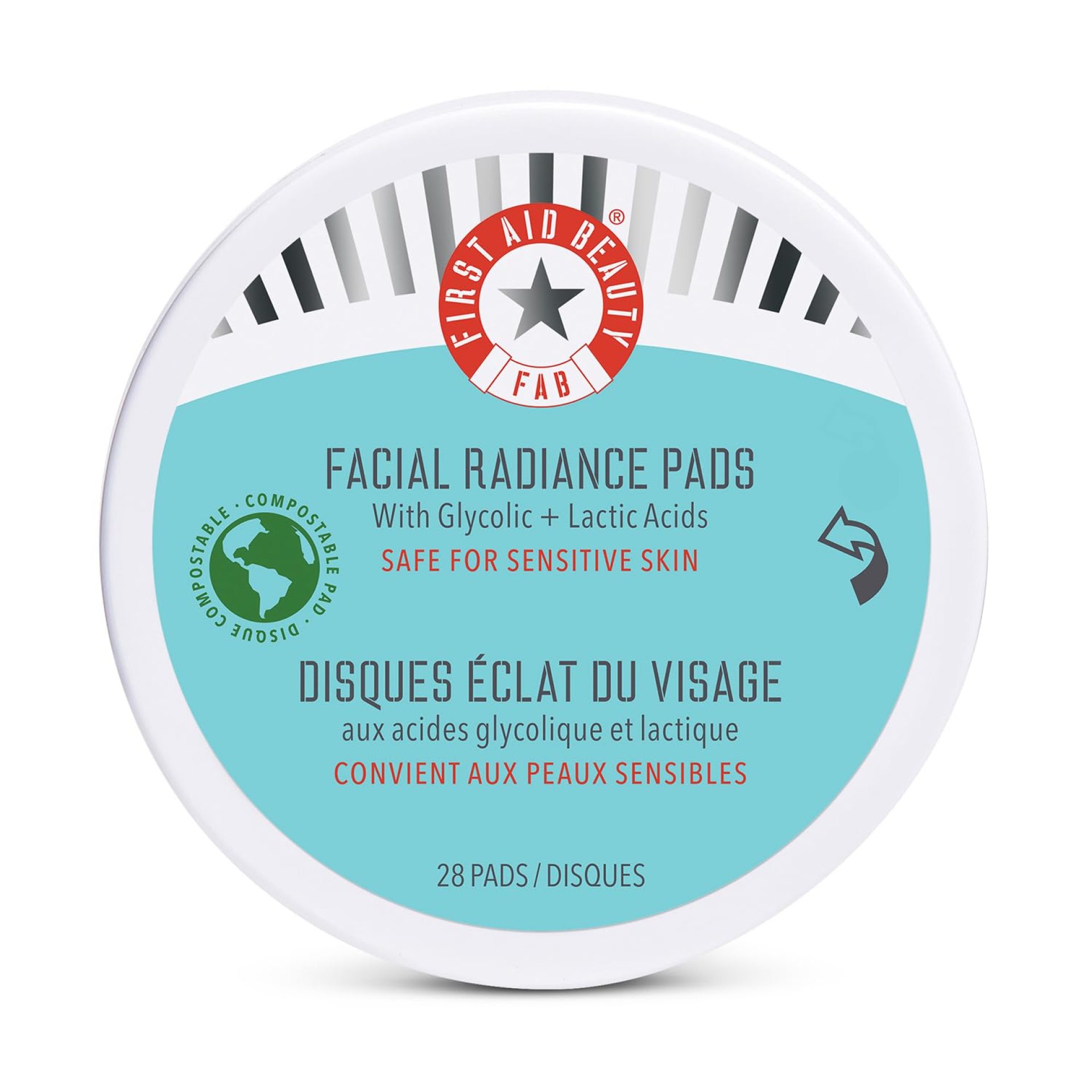 First Aid Beauty – Facial Radiance Pads with Glycolic & Lactic Acids – Daily Exfoliating Pads with AHA that Help Tone & Brighten Skin – Makeup Prep Pads – Compostable for Daily Use – 28 Pads First Aid Beauty – Facial Radiance Pads with Glycolic & Lactic Acids – Daily Exfoliating Pads with AHA that Help Tone & Brighten Skin – Makeup Prep Pads – Compostable for Daily Use – 28 Pads