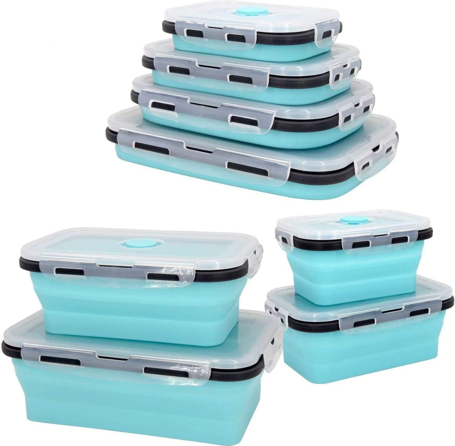 Guyuyii 4 Pack Collapsible Food Storage Containers – Silicone Collapsible Leakproof Bowls with Lids – Space-Saving, Microwave and Dishwasher Safe for Meal Prep, Camping and RV Accessories for Inside Guyuyii 4 Pack Collapsible Food Storage Containers – Silicone Collapsible Leakproof Bowls with Lids – Space-Saving, Microwave and Dishwasher Safe for Meal Prep, Camping and RV Accessories for Inside