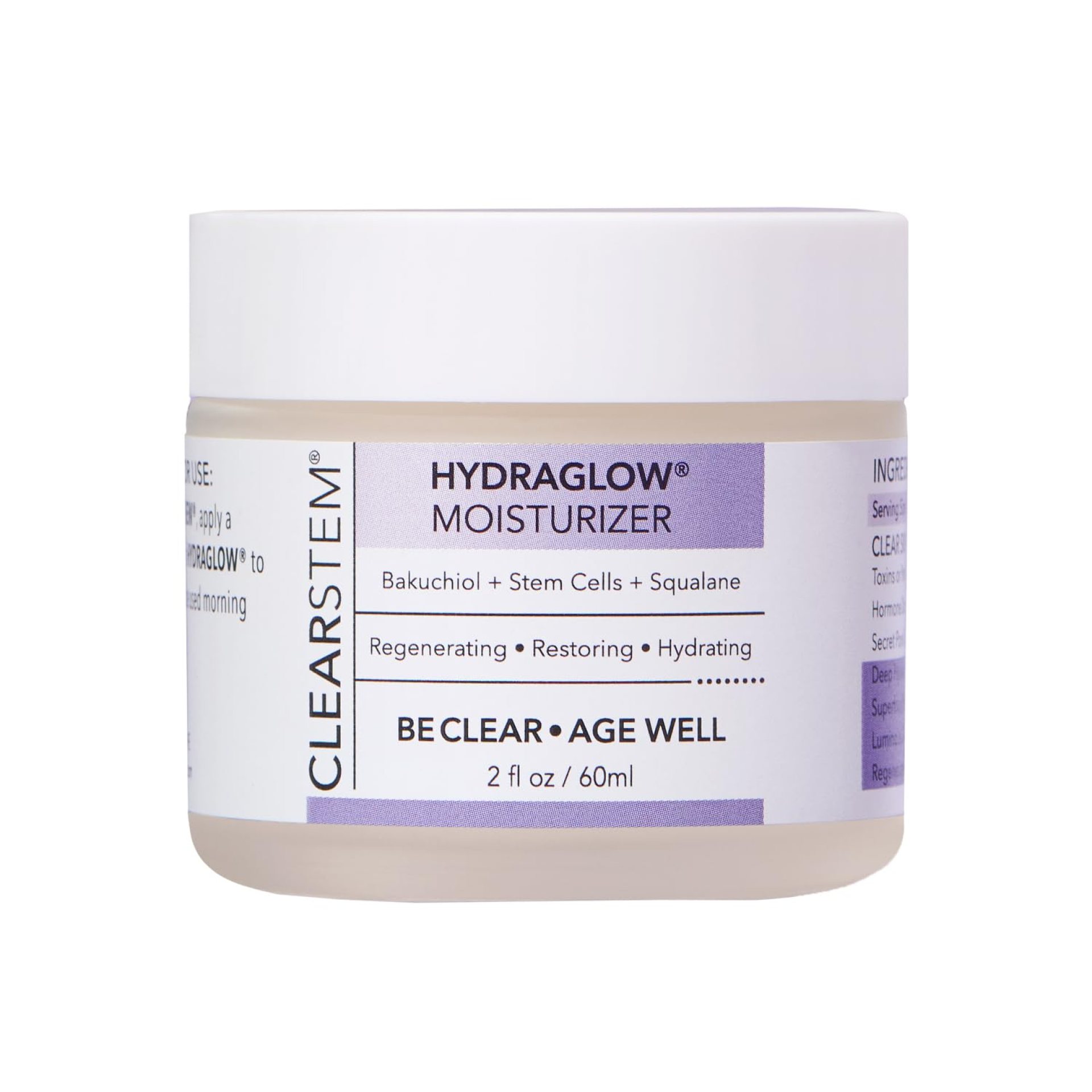 CLEARSTEM – HYDRAGLOW Stem Cell Moisturizer – Bakuchiol + Squalene – Youthful Skin Face Moisturizer – All Skin Types – Facial Skin Care Products – Vegan, Gluten Free, Cruelty Free – 2 fl oz / 60ml CLEARSTEM – HYDRAGLOW Stem Cell Moisturizer – Bakuchiol + Squalene – Youthful Skin Face Moisturizer – All Skin Types – Facial Skin Care Products – Vegan, Gluten Free, Cruelty Free – 2 fl oz / 60ml