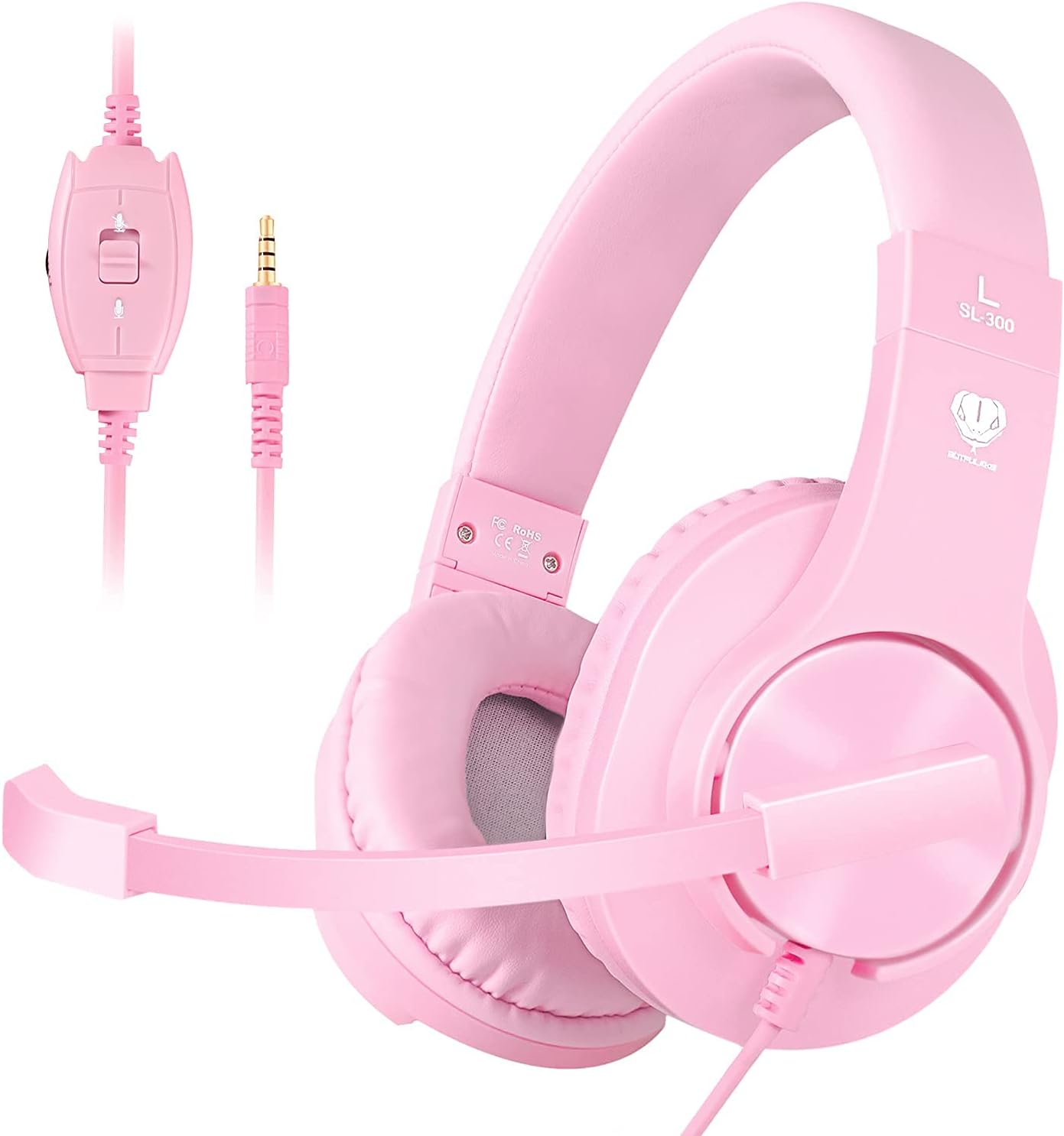 Gaming Headset for PS5, PS4, Xbox, PC & Nintendo Switch – Kids Headphones with Mic for School Supplies – Wired Pink Headphones Gaming Headset for PS5, PS4, Xbox, PC & Nintendo Switch – Kids Headphones with Mic for School Supplies – Wired Pink Headphones