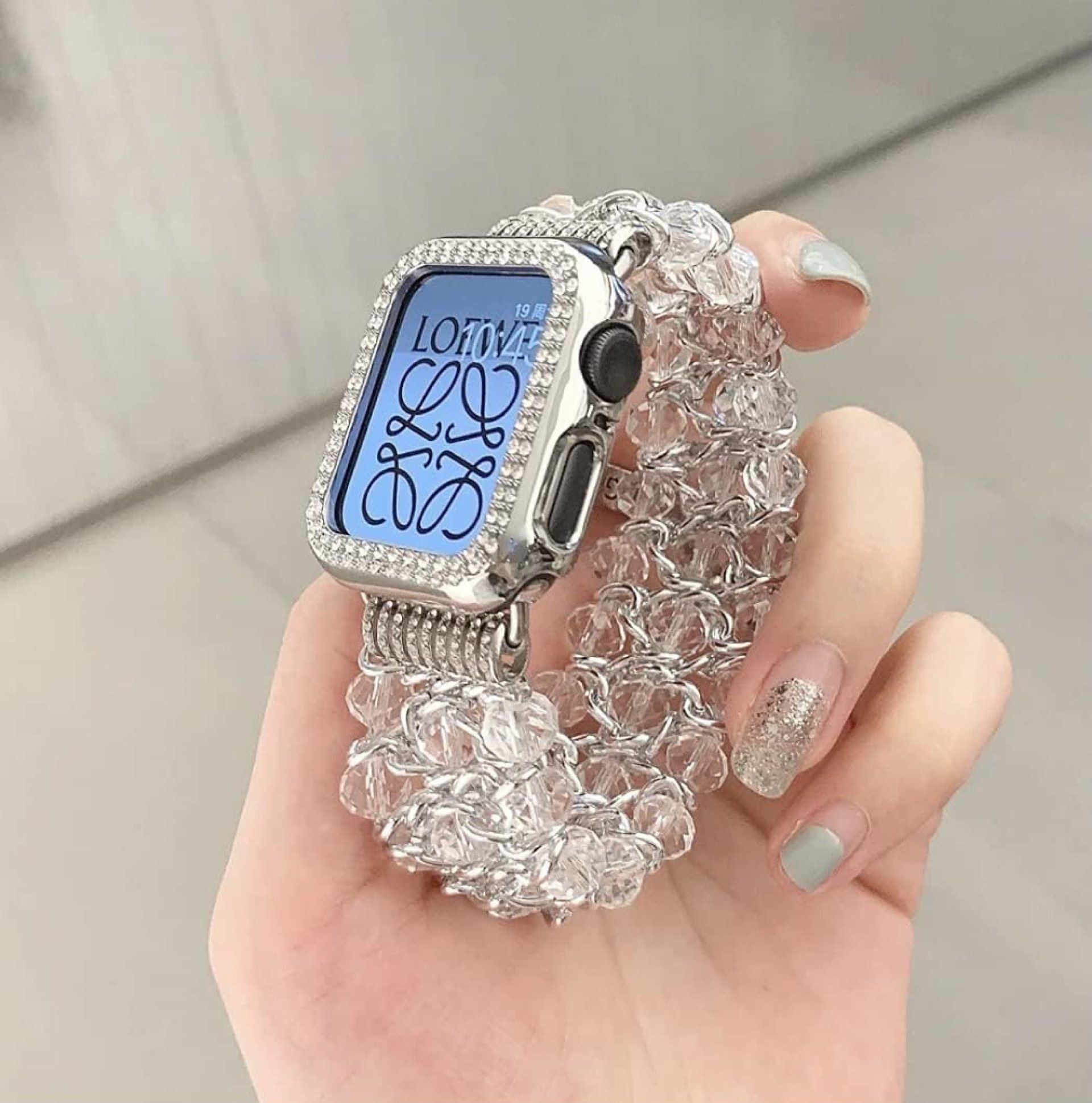 Glitter Beaded Bracelet Compatible for Apple Watch Women Clear 38mm 40mm 41mm 42mm 44mm 45mm 49mm Band,Fohuas Crystal Pearl Bangle for iWatch Ultra Series SE 9 8 7 6 5 4 3 2 1 Metal Pink Elastic Jewelry Strap for iphone watch Starlight Silver Black Gold Rose Gold Glitter Beaded Bracelet Compatible for Apple Watch Women Clear 38mm 40mm 41mm 42mm 44mm 45mm 49mm Band,Fohuas Crystal Pearl Bangle for iWatch Ultra Series SE 9 8 7 6 5 4 3 2 1 Metal Pink Elastic Jewelry Strap for iphone watch Starlight Silver Black Gold Rose Gold