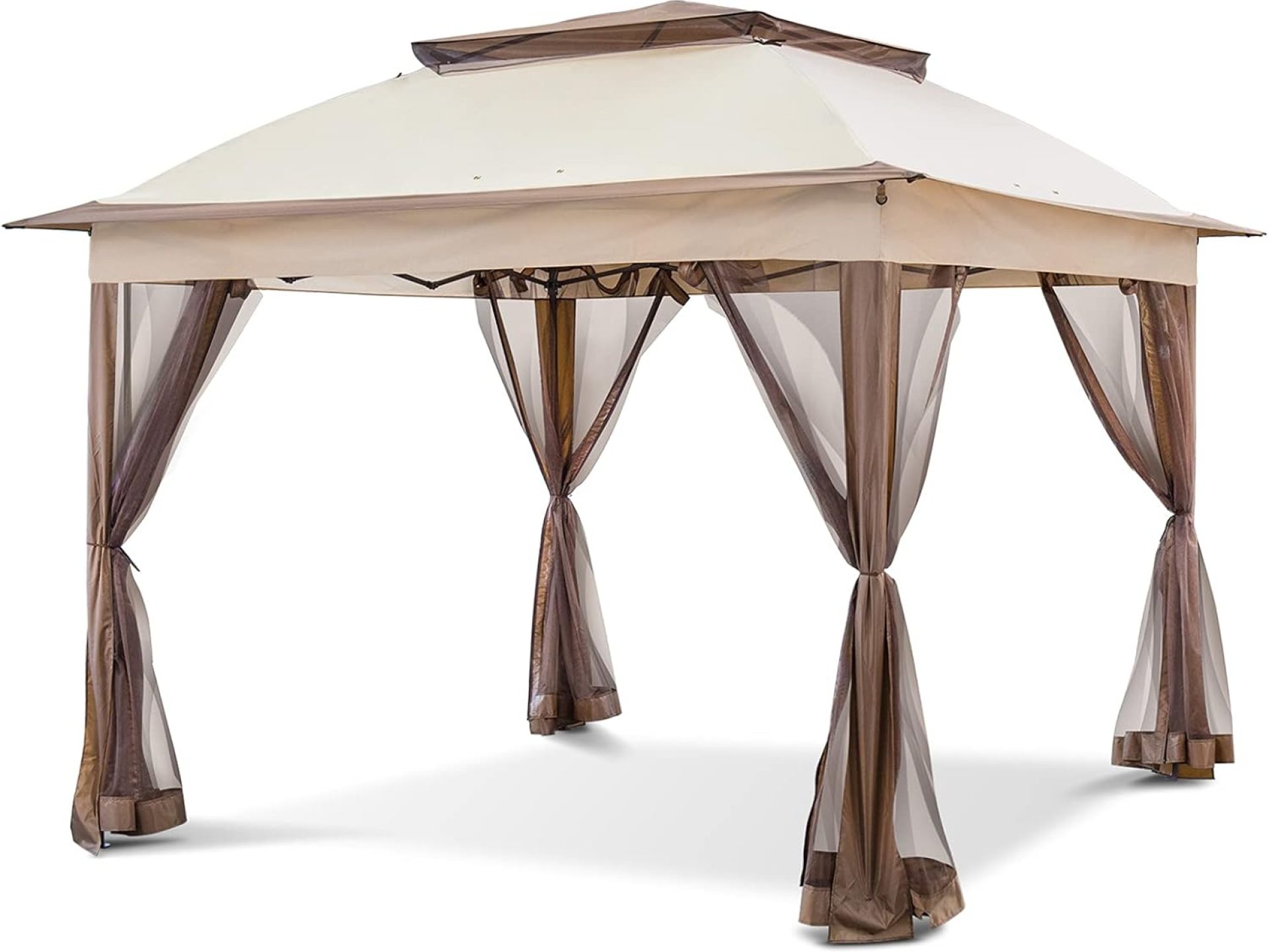 COOS BAY 11×11 Pop Up Instant Gazebo Tent with Mosquito Netting Outdoor Canopy Shelter with 121 Square Feet of Shade (Beige) COOS BAY 11×11 Pop Up Instant Gazebo Tent with Mosquito Netting Outdoor Canopy Shelter with 121 Square Feet of Shade (Beige)