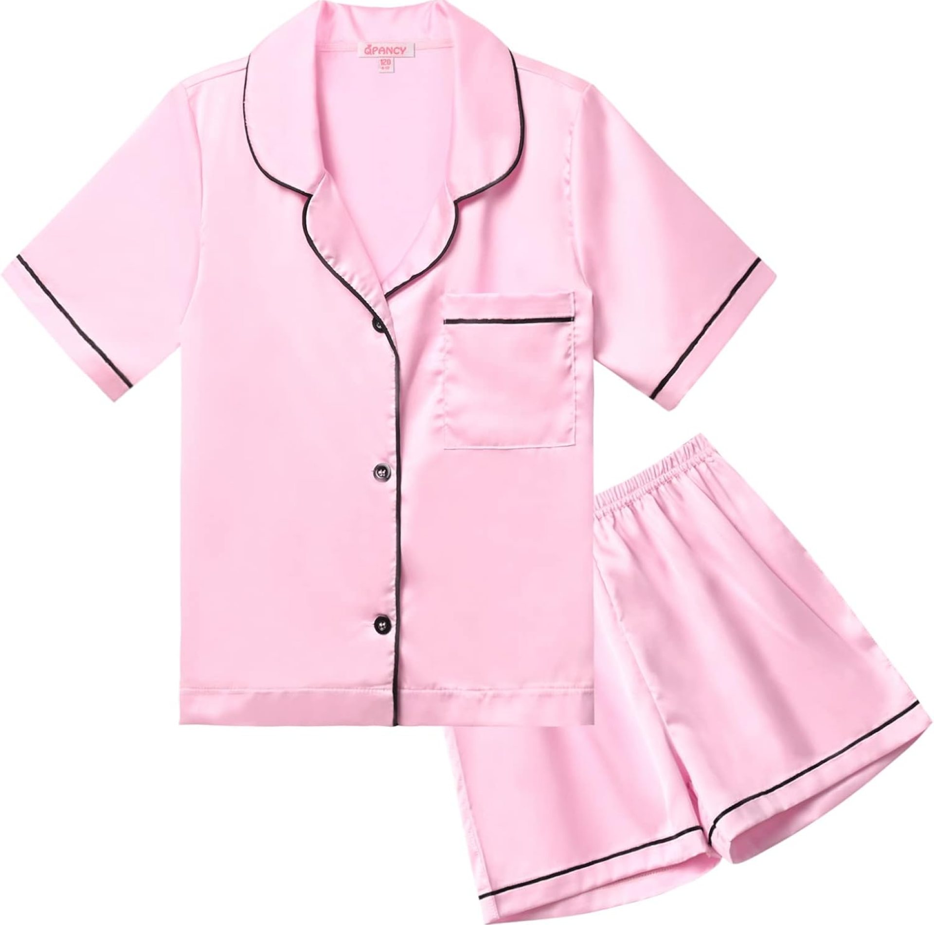 QPANCY Kids Satin Pajamas Sets Baby Boy Girl Button-Down Silk Sleepwear 2 Piece Short Sleeve Loungewear Clothes Set QPANCY Kids Satin Pajamas Sets Baby Boy Girl Button-Down Silk Sleepwear 2 Piece Short Sleeve Loungewear Clothes Set