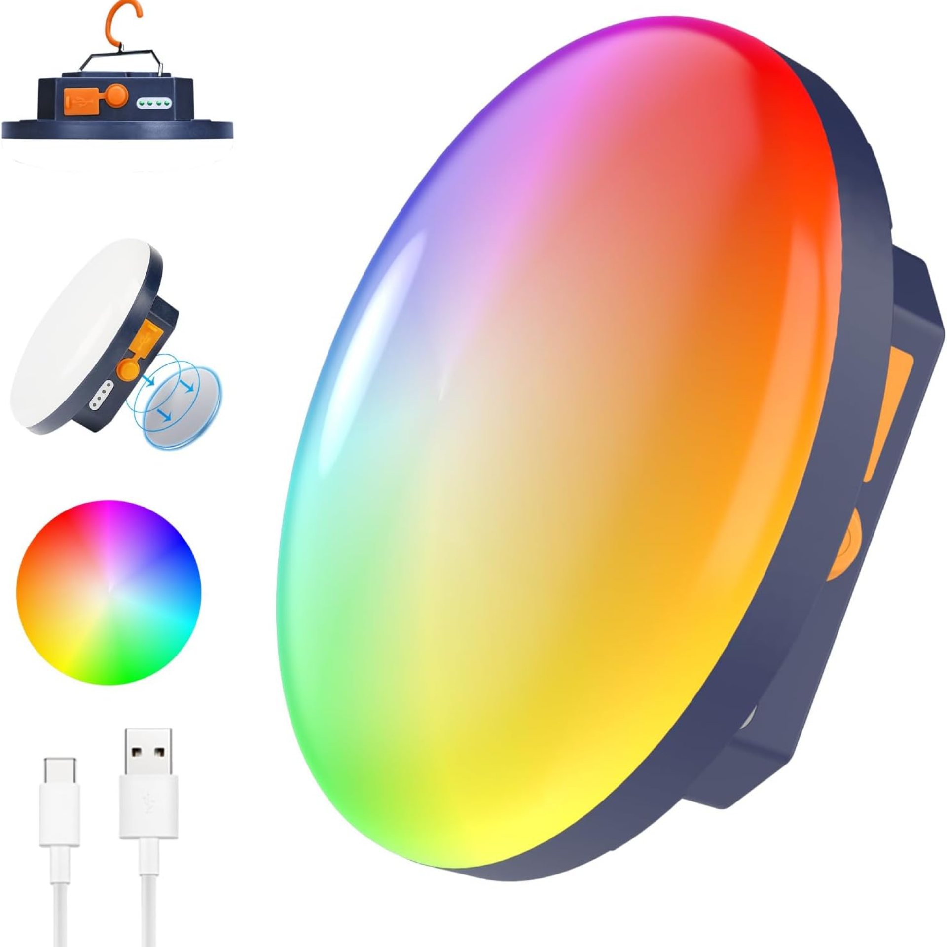 10000mAh Rechargeable 3000LM Tent Light Camping Light, 6500K 24Hours Long Play Time , Outdoor Night Market Light Night Fishing Light Emergency Lights for Hurricane Tsunami disasters (Colorful) 10000mAh Rechargeable 3000LM Tent Light Camping Light, 6500K 24Hours Long Play Time , Outdoor Night Market Light Night Fishing Light Emergency Lights for Hurricane Tsunami disasters (Colorful)