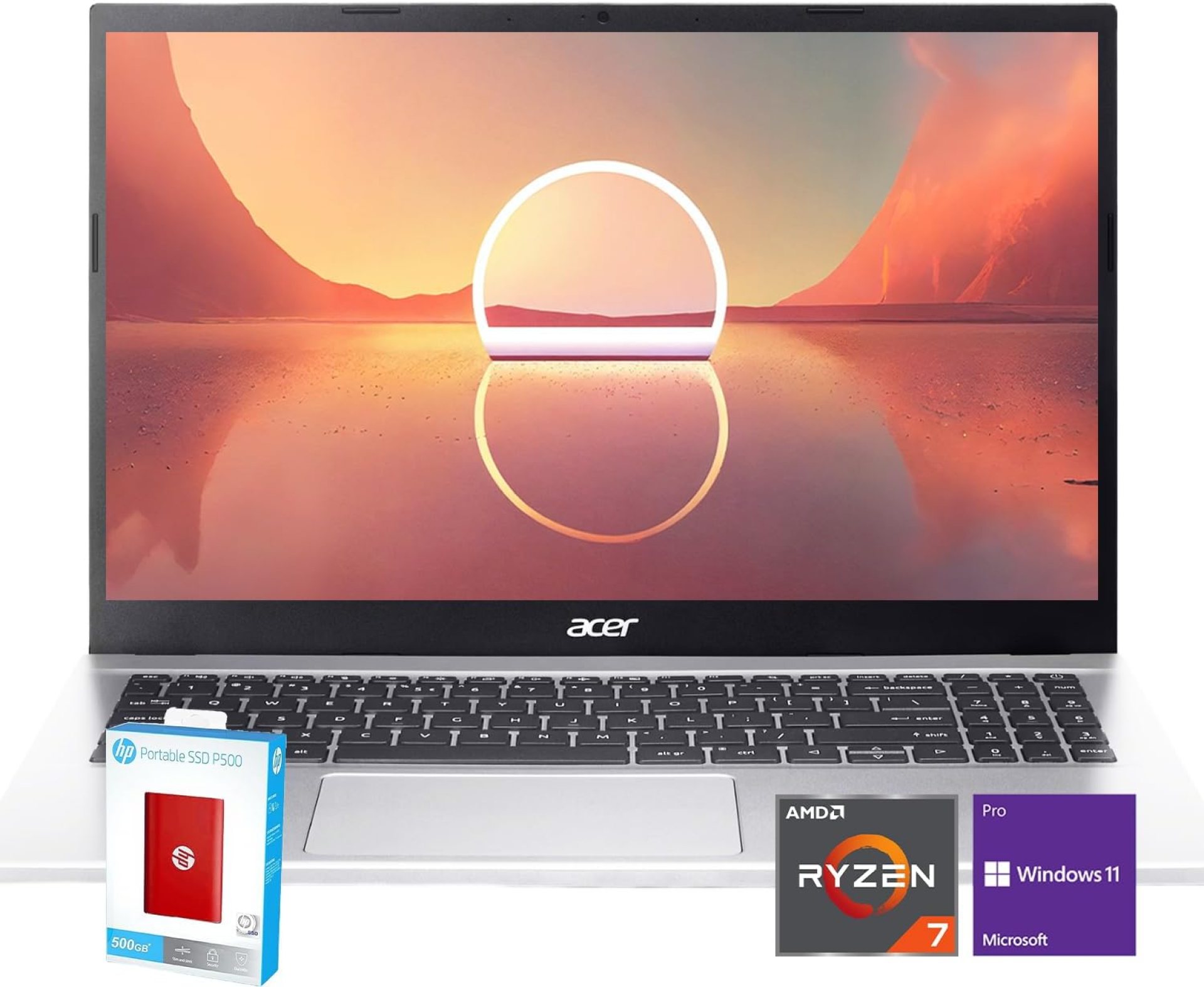 acer Aspire 3 Laptop | 15.6″ FHD (1920 x 1080) Display | AMD Radeon | 8-Core AMD Ryzen 7-5700U | 32GB RAM | 1TB SSD (512GB PCIe SSD withHP P500 512GB Portable SSD) | Ethernet Port | Windows 11 Pro acer Aspire 3 Laptop | 15.6″ FHD (1920 x 1080) Display | AMD Radeon | 8-Core AMD Ryzen 7-5700U | 32GB RAM | 1TB SSD (512GB PCIe SSD withHP P500 512GB Portable SSD) | Ethernet Port | Windows 11 Pro