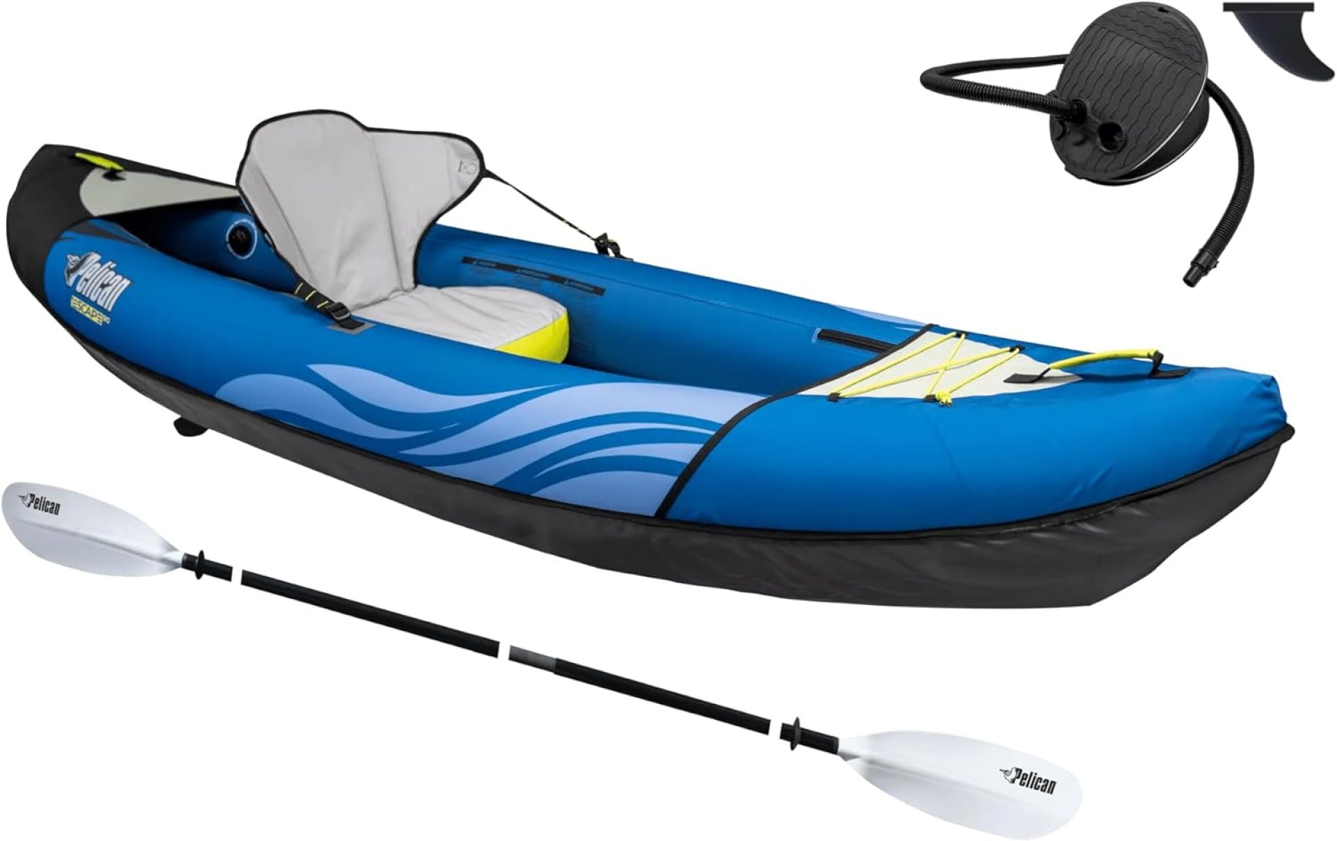 Pelican iESCAPE Inflatable Kayak – Recreational Kayak – Compact, Stable and Fun All in One – for 1 or 2 Person Pelican iESCAPE Inflatable Kayak – Recreational Kayak – Compact, Stable and Fun All in One – for 1 or 2 Person