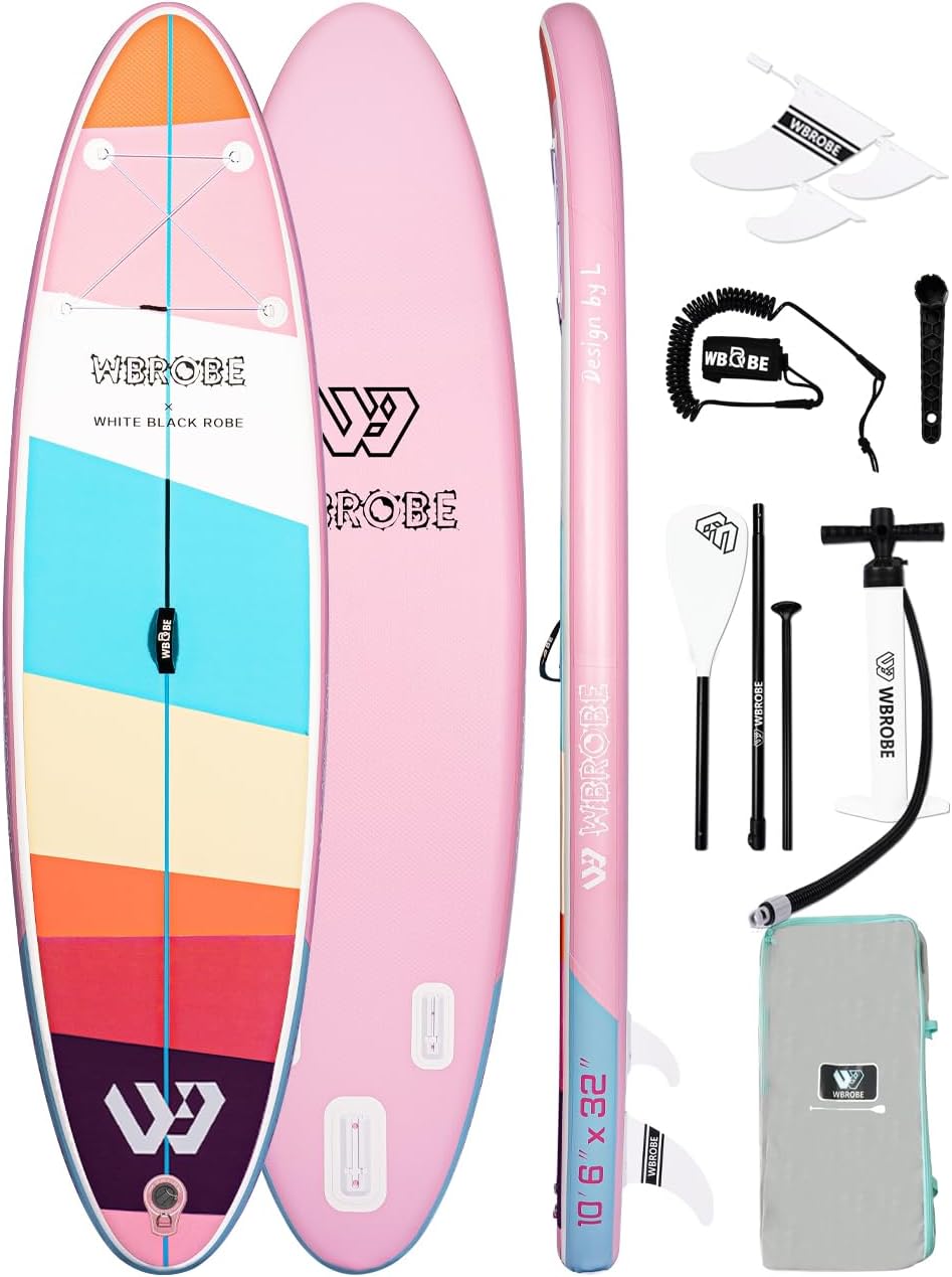 Inflatable Stand Up Paddle Board, 10’6”*32.5”* 6” Ultra-Light SUP Board, Wide Stable Family Board, with Full Set of SUP Board Accessories Inflatable Stand Up Paddle Board, 10’6”*32.5”* 6” Ultra-Light SUP Board, Wide Stable Family Board, with Full Set of SUP Board Accessories