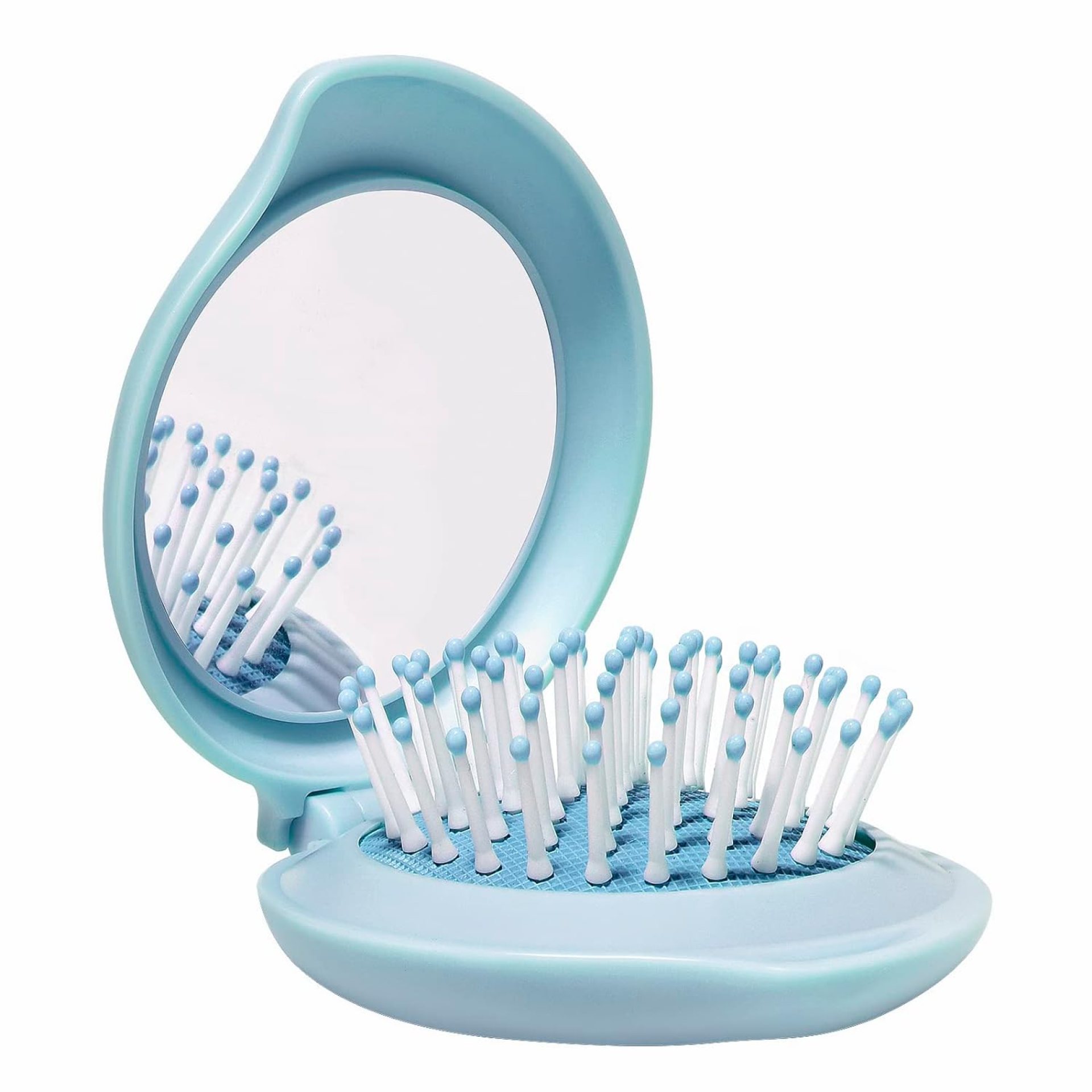 Mini Hair Brush with Mirror for Purse, Travel Hairbrush for Teen Girls, Small Compact Mirror with Brush Combo for On the Go, Folding Hair Brush and Mirror Kit for Pocket, Gifts for Women, Blue Mini Hair Brush with Mirror for Purse, Travel Hairbrush for Teen Girls, Small Compact Mirror with Brush Combo for On the Go, Folding Hair Brush and Mirror Kit for Pocket, Gifts for Women, Blue