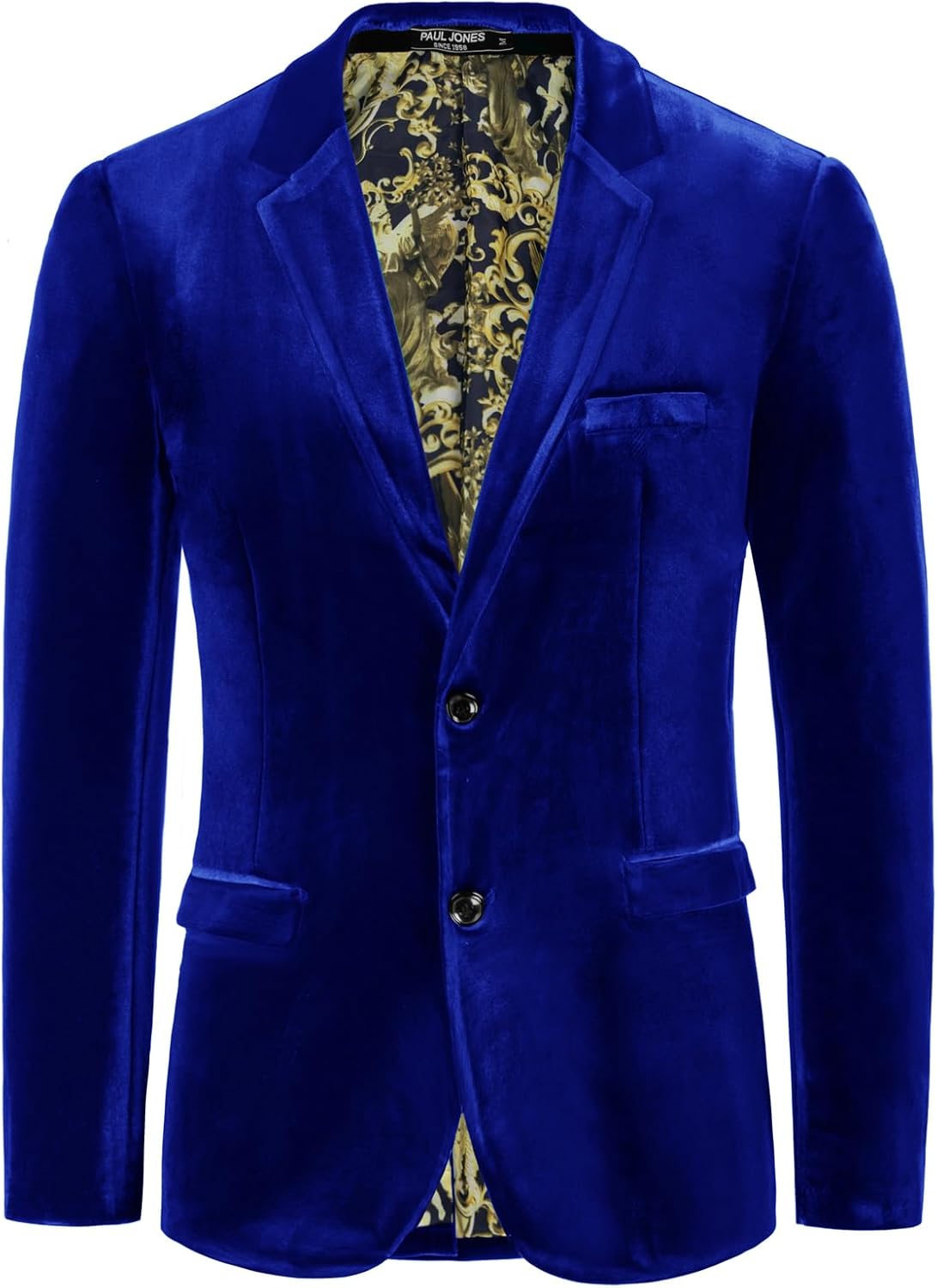 PJ PAUL JONES Mens Velvet Blazer Two Button Sport Coat Solid Slim Fit Suit Jacket for Dinner Prom Wedding PJ PAUL JONES Mens Velvet Blazer Two Button Sport Coat Solid Slim Fit Suit Jacket for Dinner Prom Wedding