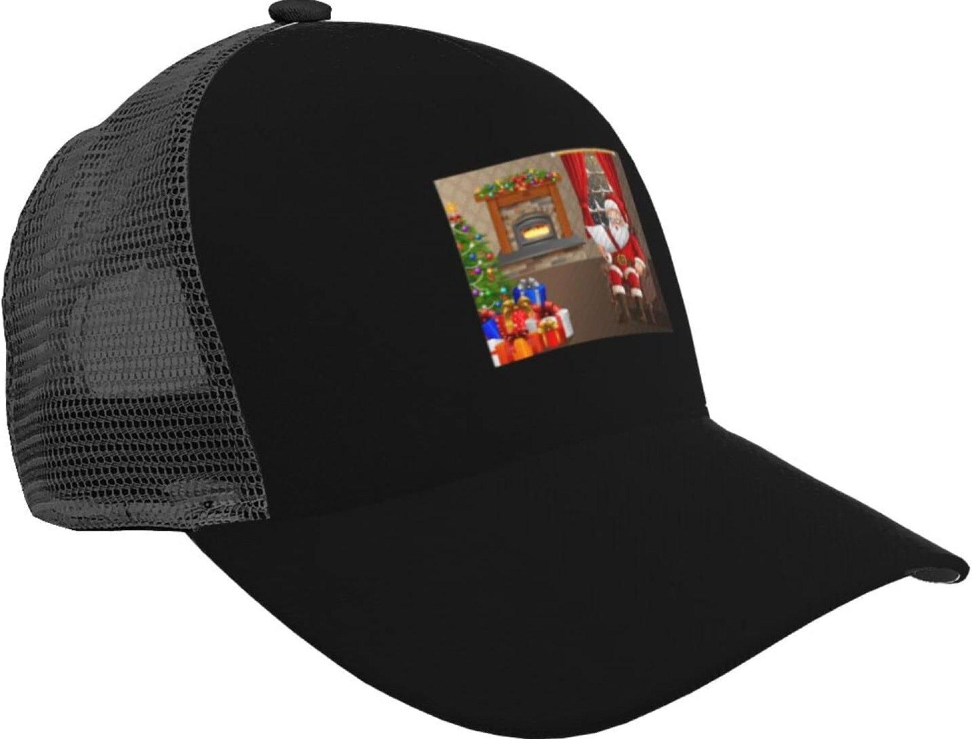 Santa Claus is Reading The List of Gifts Baseball Cap Women Men Mesh Baseball Caps Adjustable Outdoor Sports Sun Hat Trucker Mesh Hats Black Santa Claus is Reading The List of Gifts Baseball Cap Women Men Mesh Baseball Caps Adjustable Outdoor Sports Sun Hat Trucker Mesh Hats Black