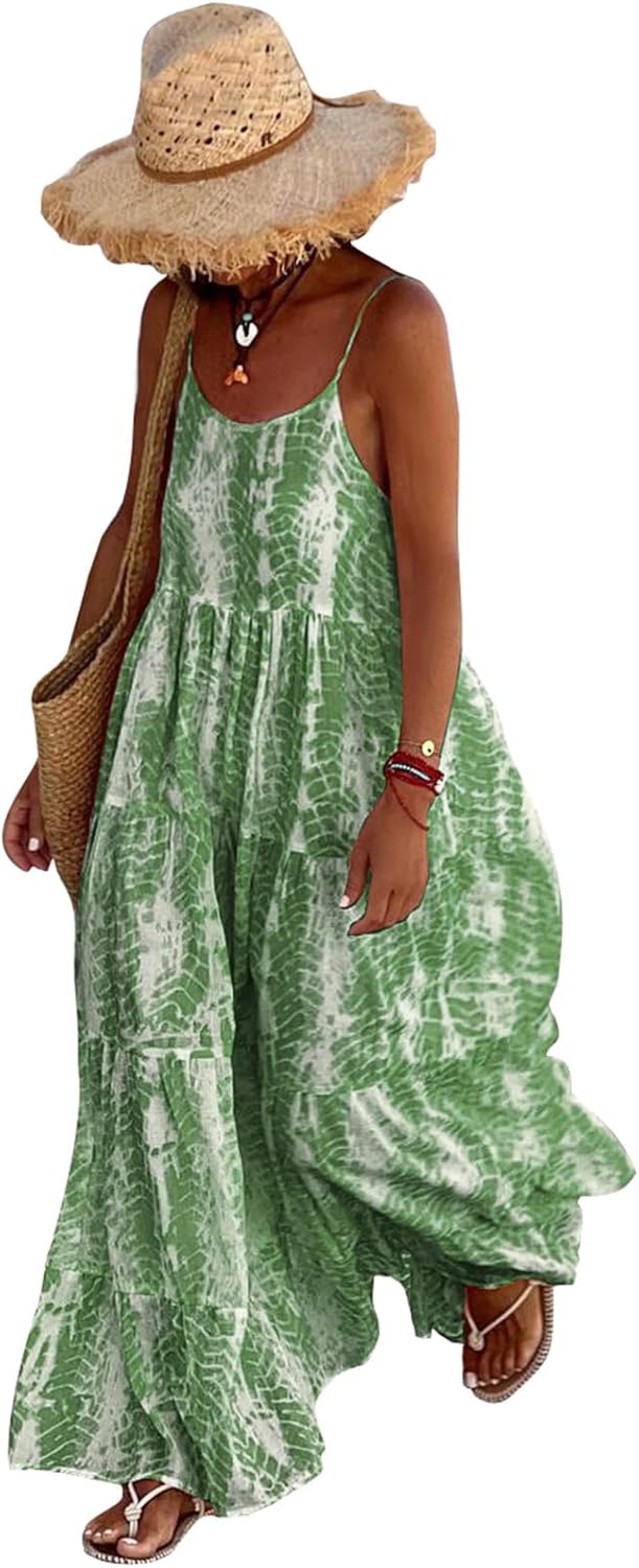 PRETTYGARDEN Women Summer Dresses 2025 Spaghetti Strap Scoop Neck Floral Maxi Dress Flowy Boho Long Sundress with Pockets PRETTYGARDEN Women Summer Dresses 2025 Spaghetti Strap Scoop Neck Floral Maxi Dress Flowy Boho Long Sundress with Pockets