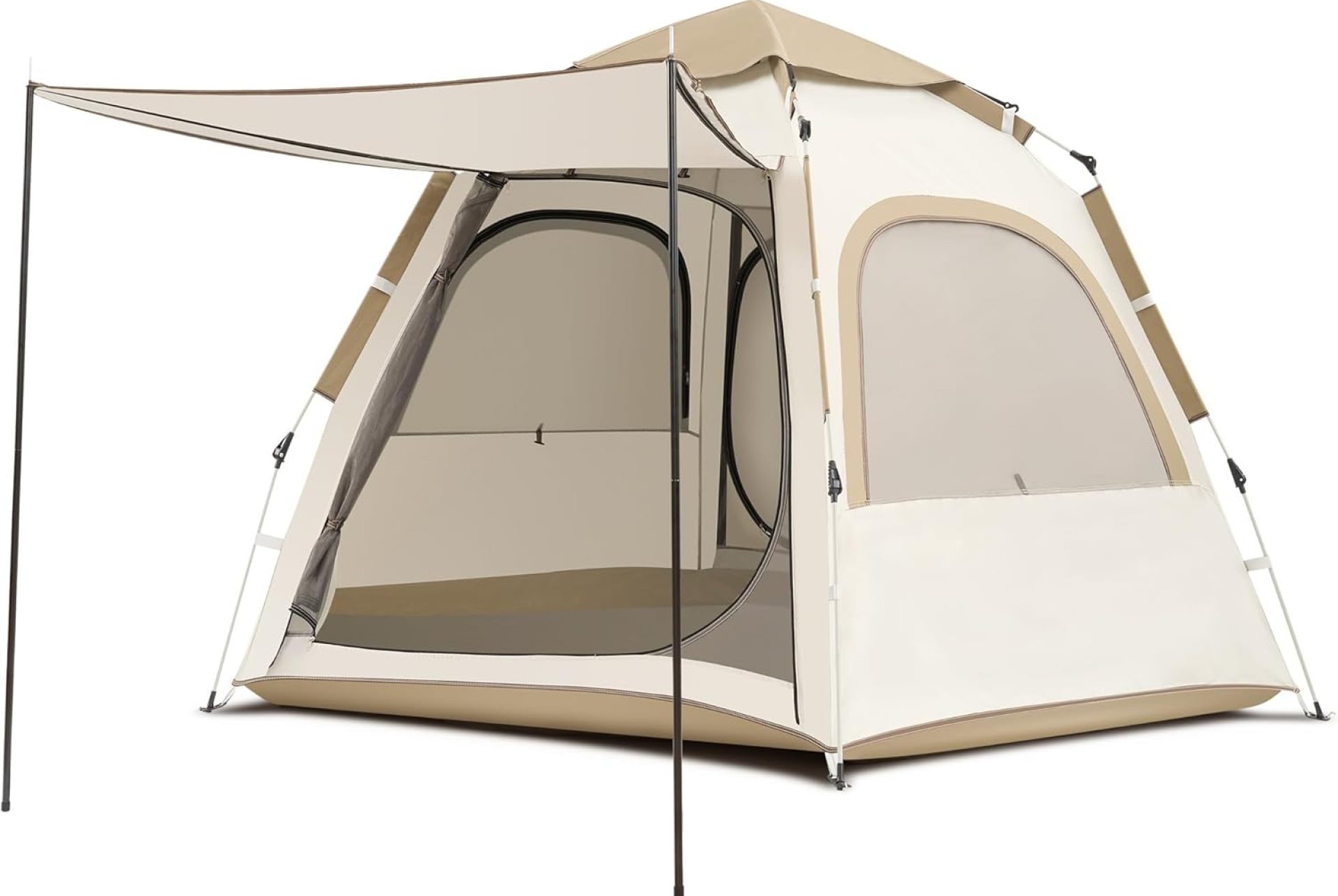 2-6 Person Beach Tent Backpacking Tent Camping Tent with Handbag 2 Extendable Canopies Mesh Doors and Mesh Windows Ventilated Sun Shelter for Outdoor Activity 2-6 Person Beach Tent Backpacking Tent Camping Tent with Handbag 2 Extendable Canopies Mesh Doors and Mesh Windows Ventilated Sun Shelter for Outdoor Activity
