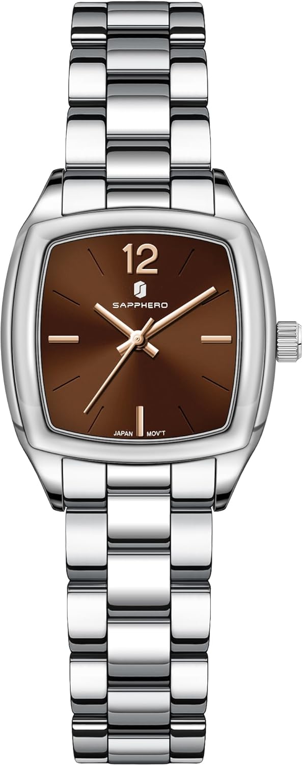 SAPPHERO Womens Watches Luxury Ladies Watches Women’s Bracelet Watch Small Stainless Steel Analog 3ATM Waterproof Wrist Watch for Women,silverbrown SAPPHERO Womens Watches Luxury Ladies Watches Women’s Bracelet Watch Small Stainless Steel Analog 3ATM Waterproof Wrist Watch for Women,silverbrown