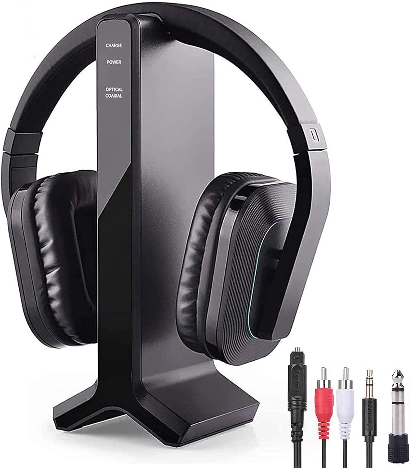 Wireless Headphones for Smart TV Watching with 2.4 G RF Transmitter Charging Dock (Digital Optical AUX RCA), TV Headphones Wireless for Seniors, 100 ft Wireless Range No Audio Delay Wireless Headphones for Smart TV Watching with 2.4 G RF Transmitter Charging Dock (Digital Optical AUX RCA), TV Headphones Wireless for Seniors, 100 ft Wireless Range No Audio Delay