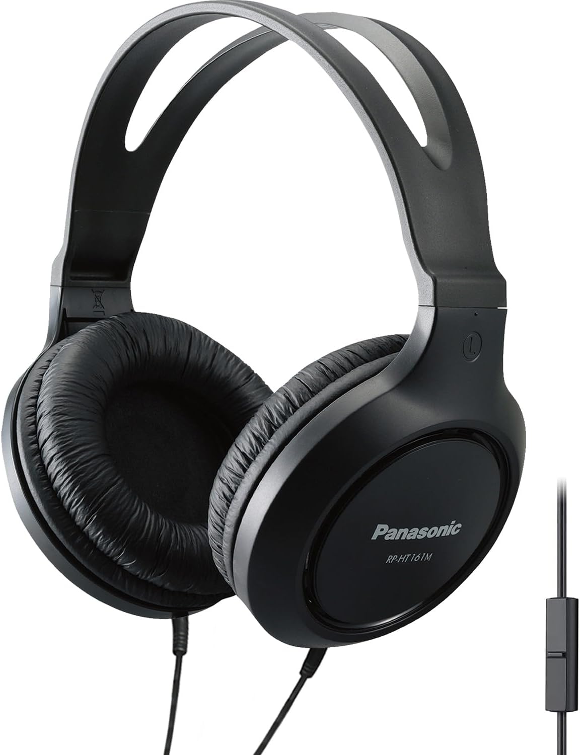 Panasonic Lightweight Over The Ear Wired Headphones with Microphone, Sound and XBS for Extra Bass, Long Cord, 3.5mm Jack for Phones and Laptops – RP-HT161M (Black) Panasonic Lightweight Over The Ear Wired Headphones with Microphone, Sound and XBS for Extra Bass, Long Cord, 3.5mm Jack for Phones and Laptops – RP-HT161M (Black)
