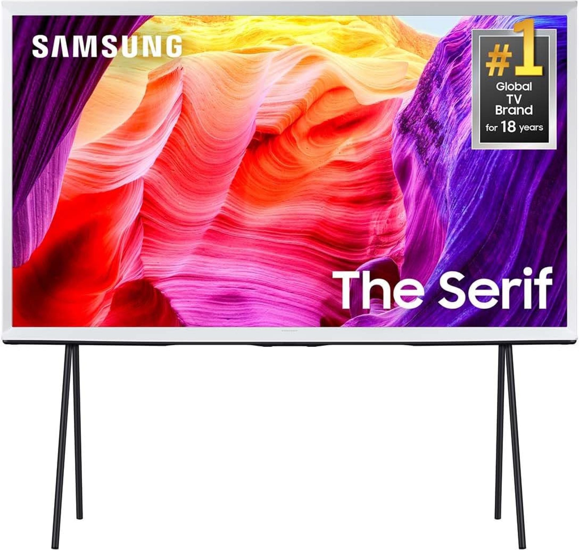 SAMSUNG 43-Inch Class QLED 4K The Serif LS01D Series Quantum HDR Smart TV with 360 L-Shape Design, Anti-Reflection Matte Display, Detachable Easel Stand, Alexa Built-in (QN43LS01D, 2024 Model) SAMSUNG 43-Inch Class QLED 4K The Serif LS01D Series Quantum HDR Smart TV with 360 L-Shape Design, Anti-Reflection Matte Display, Detachable Easel Stand, Alexa Built-in (QN43LS01D, 2024 Model)