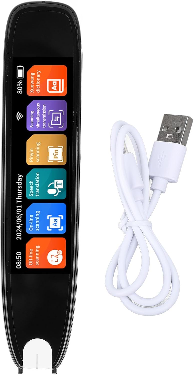 Translator Pen, Voice Translation Pen with OCR Technology, 142 Languages for Online 10 Offline Translation, 5,000 Characters Min, Ideal for Business, Study Translator Pen, Voice Translation Pen with OCR Technology, 142 Languages for Online 10 Offline Translation, 5,000 Characters Min, Ideal for Business, Study