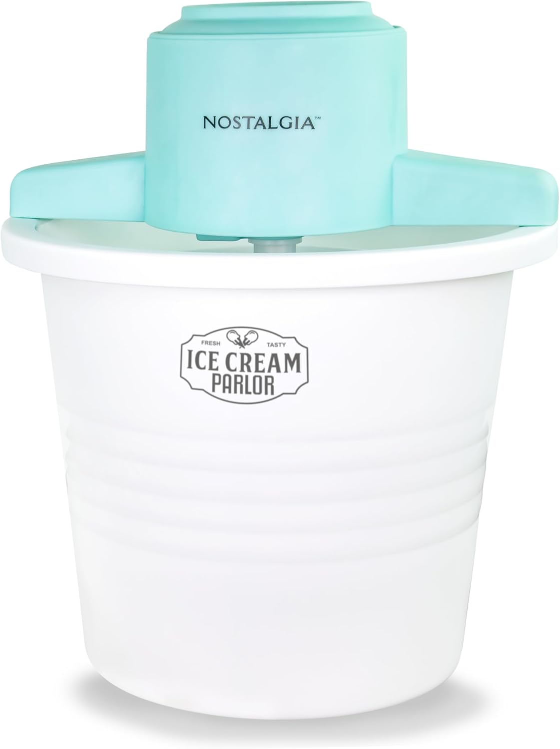 Nostalgia Electric Ice Cream Maker – Parlor Style, Old Fashioned Soft Serve Ice Cream Machine Makes Frozen Yogurt or Gelato in Minutes – Fun Kitchen Appliance – White – 4 Quart Nostalgia Electric Ice Cream Maker – Parlor Style, Old Fashioned Soft Serve Ice Cream Machine Makes Frozen Yogurt or Gelato in Minutes – Fun Kitchen Appliance – White – 4 Quart