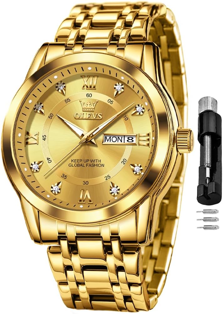 OLEVS Watch for Men Classic Business Dress Analog Quartz Stainless Steel Waterproof Luminous Date Diamond Men Silver Watch OLEVS Watch for Men Classic Business Dress Analog Quartz Stainless Steel Waterproof Luminous Date Diamond Men Silver Watch