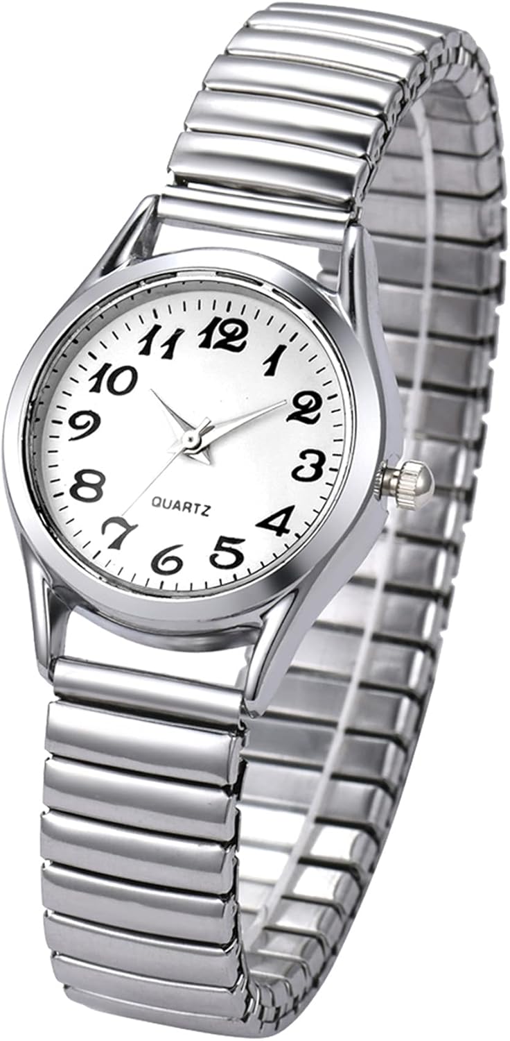 JewelryWe Women’s Ultra Thin Easy Reader Watch with Elastic Strap Golden/Silver Tone Stretch Band Watches JewelryWe Women’s Ultra Thin Easy Reader Watch with Elastic Strap Golden/Silver Tone Stretch Band Watches