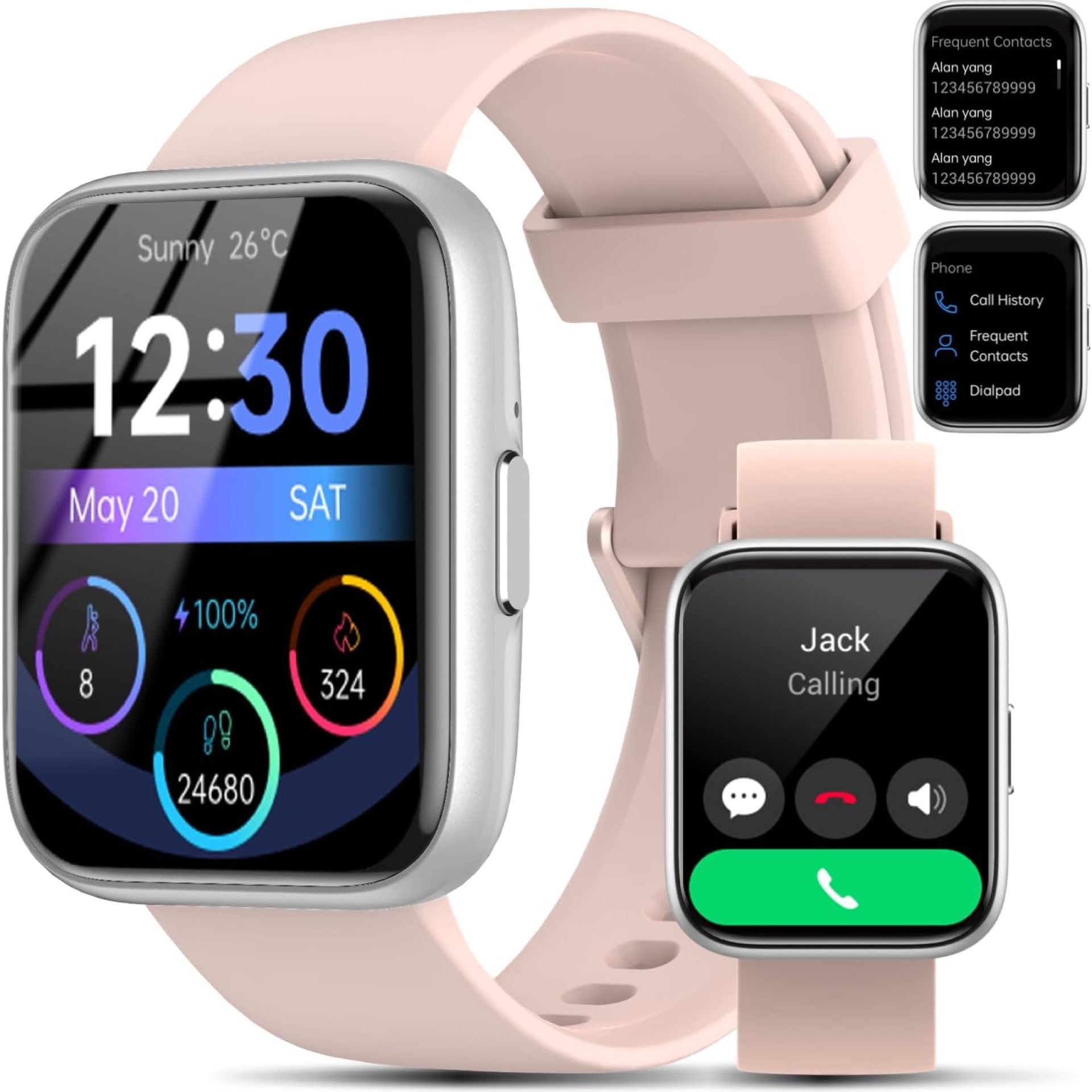 Smart Watch for Men Women – Answer/Make Calls/Quick Reply/AI Voice Assistant, 1.83″ for Android iPhone Samsung Compatible IP68 Smartwatch Fitness Tracker Blood (Silver+Pink, 1.83″) Smart Watch for Men Women – Answer/Make Calls/Quick Reply/AI Voice Assistant, 1.83″ for Android iPhone Samsung Compatible IP68 Smartwatch Fitness Tracker Blood (Silver+Pink, 1.83″)