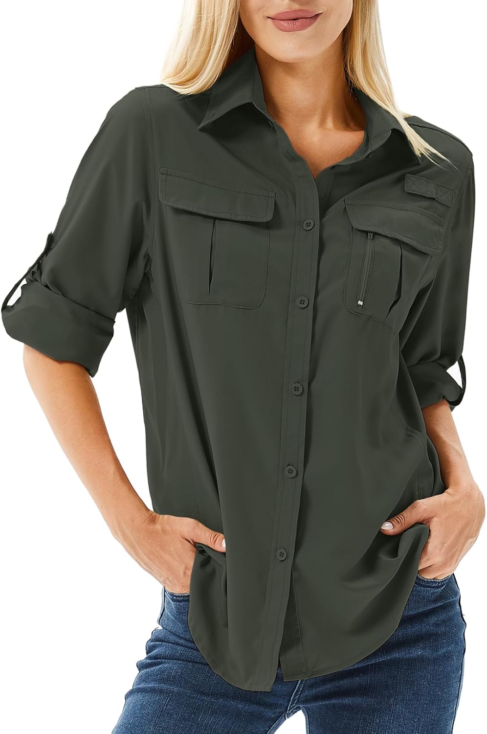 Women’s UPF 50 Long Sleeve UV Sun Protection Safari Shirts Outdoor Quick Dry Fishing Hiking Travel Shirts Women’s UPF 50 Long Sleeve UV Sun Protection Safari Shirts Outdoor Quick Dry Fishing Hiking Travel Shirts