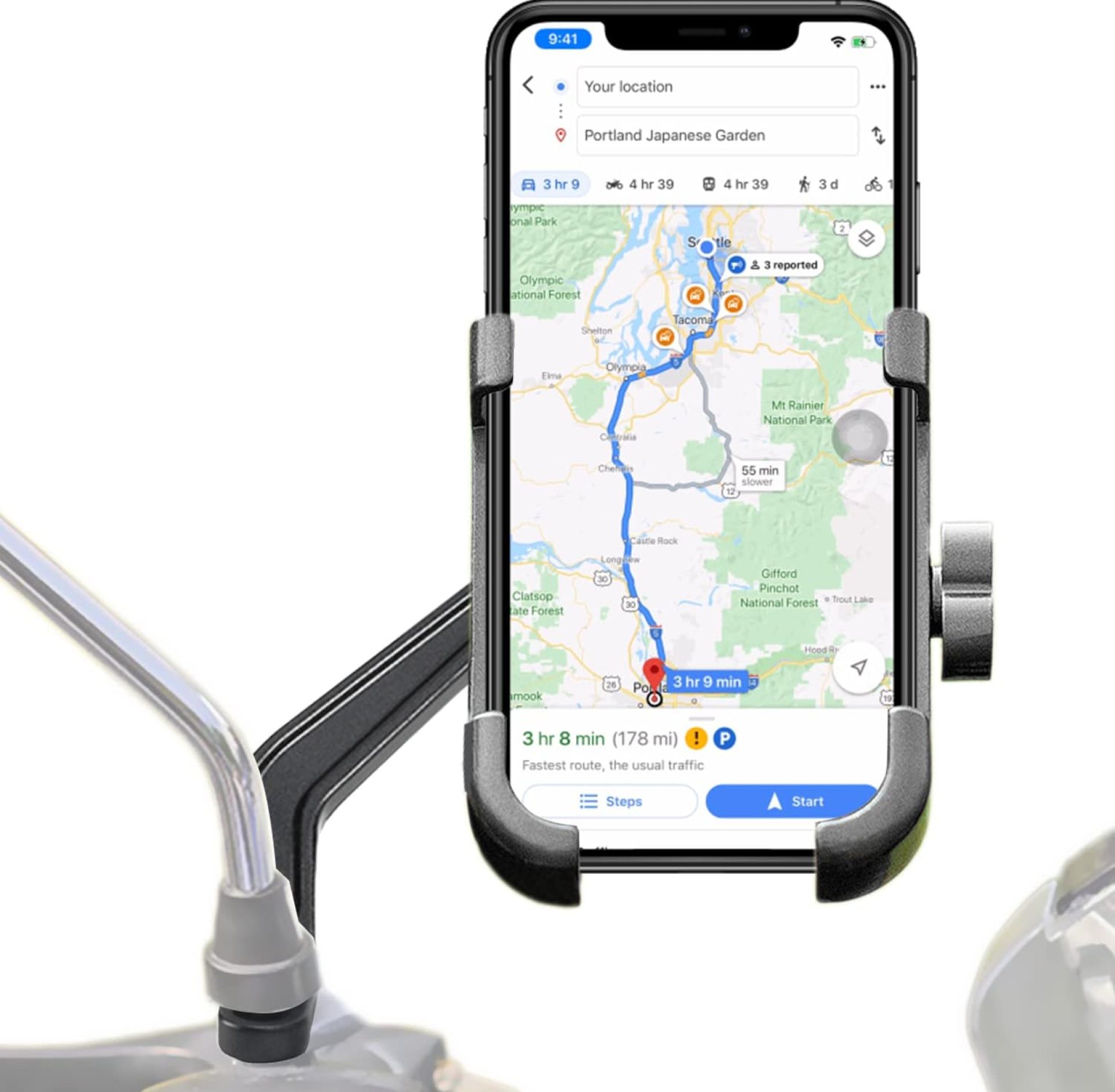 Motorcycle Phone Mount for Rearview Mirror, Metal Motorbike Phone Holder Smartphone Holder Mount 360° Rotation Adjustable, Universal for 6mm-10mm Diameter Scooter Motorcycle Mirror Motorcycle Phone Mount for Rearview Mirror, Metal Motorbike Phone Holder Smartphone Holder Mount 360° Rotation Adjustable, Universal for 6mm-10mm Diameter Scooter Motorcycle Mirror