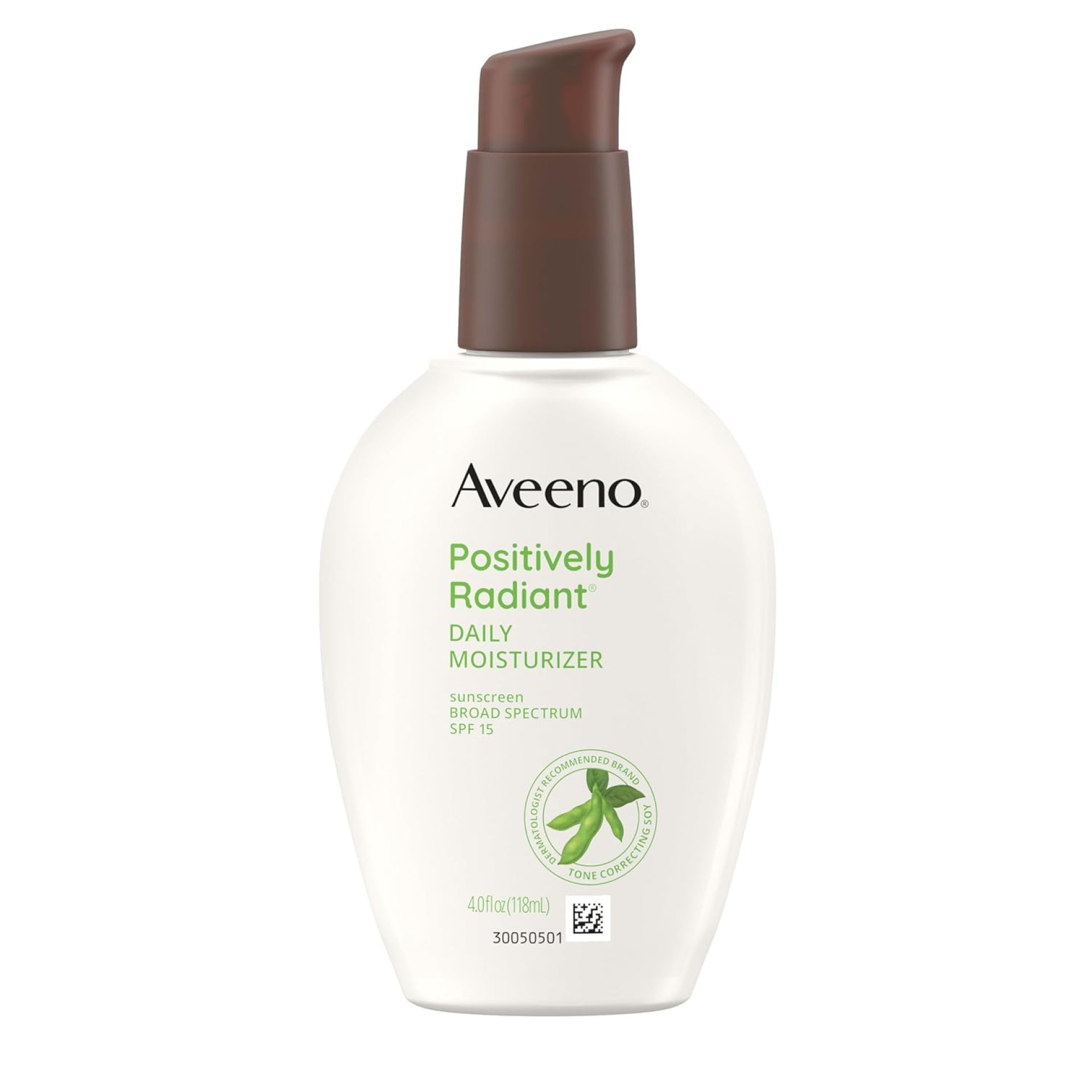 Aveeno Positively Radiant Daily Face Moisturizer with SPF 15 Sunscreen, Hydrating Facial Moisturizer with Soy Extract to Improve Skin Tone and Texture, Hypoallergenic Formula, Oil-Free, 4 FL OZ Aveeno Positively Radiant Daily Face Moisturizer with SPF 15 Sunscreen, Hydrating Facial Moisturizer with Soy Extract to Improve Skin Tone and Texture, Hypoallergenic Formula, Oil-Free, 4 FL OZ