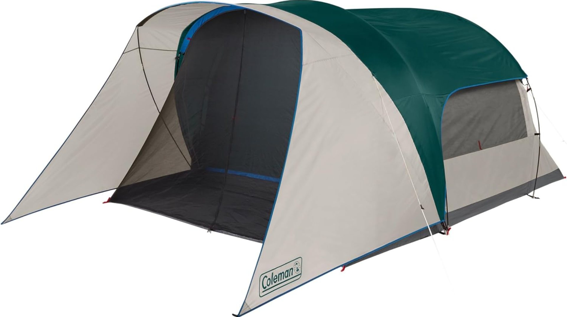 Coleman Weatherproof 4-Person Cabin Tent with Screened Porch, Screen Room Adds 35% More Space, Rainfly Included, 10-Minute Setup Coleman Weatherproof 4-Person Cabin Tent with Screened Porch, Screen Room Adds 35% More Space, Rainfly Included, 10-Minute Setup