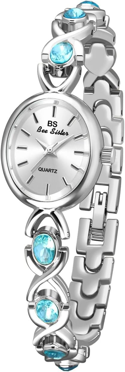 CARLIEN Womens Small Dainty Luxury Oval Sapphire Strap Gold Silver Waterproof Quartz Watch Jewelry Clasp Ultra Thin Dress Fashion Bracelet CARLIEN Womens Small Dainty Luxury Oval Sapphire Strap Gold Silver Waterproof Quartz Watch Jewelry Clasp Ultra Thin Dress Fashion Bracelet