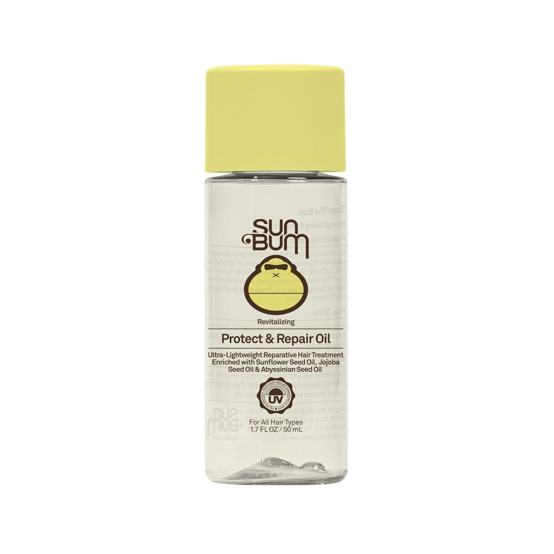 Sun Bum Revitalizing Protect and Repair Hair Oil – Light-weight Hair Care Treatment – Strengthen and Hydrates – UV Protection against Heat Damage and Sun Rays – Enriched with Jojoba Oil – 1.7 oz Sun Bum Revitalizing Protect and Repair Hair Oil – Light-weight Hair Care Treatment – Strengthen and Hydrates – UV Protection against Heat Damage and Sun Rays – Enriched with Jojoba Oil – 1.7 oz