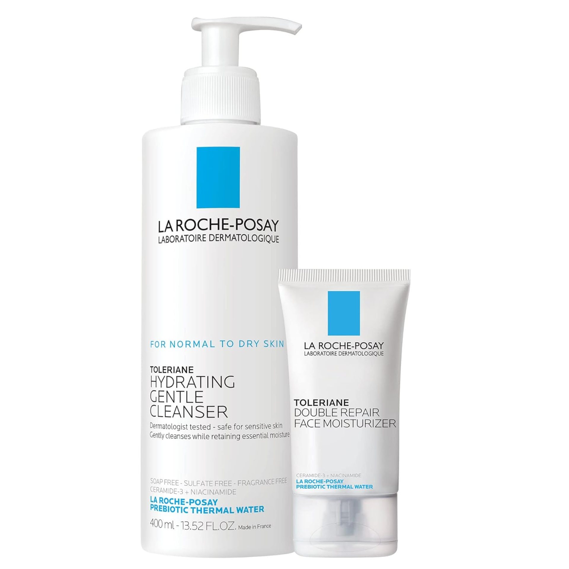 La Roche-Posay Toleriane Hydrating Gentle Face Cleanser, Hydrating Facial Cleanser With Niacinamide + Ceramides, Daily Face Wash For Dry Skin To Normal Skin, Sensitive Skin Tested, Fragrance Free La Roche-Posay Toleriane Hydrating Gentle Face Cleanser, Hydrating Facial Cleanser With Niacinamide + Ceramides, Daily Face Wash For Dry Skin To Normal Skin, Sensitive Skin Tested, Fragrance Free