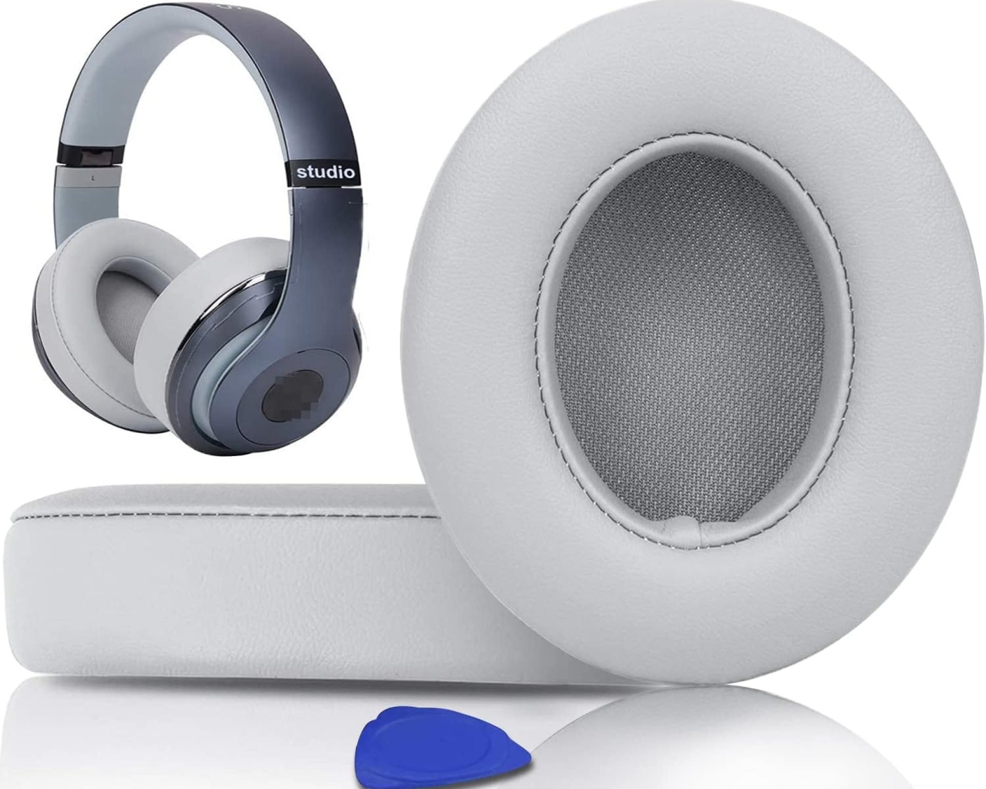SoloWIT Replacement Ear Pads Cushions for Beats Studio 2 & Studio 3 Wired & Wireless Headphones, Earpads with Soft Protein Leather, Noise Isolation Memory Foam, Added Thickness – Light Grey SoloWIT Replacement Ear Pads Cushions for Beats Studio 2 & Studio 3 Wired & Wireless Headphones, Earpads with Soft Protein Leather, Noise Isolation Memory Foam, Added Thickness – Light Grey