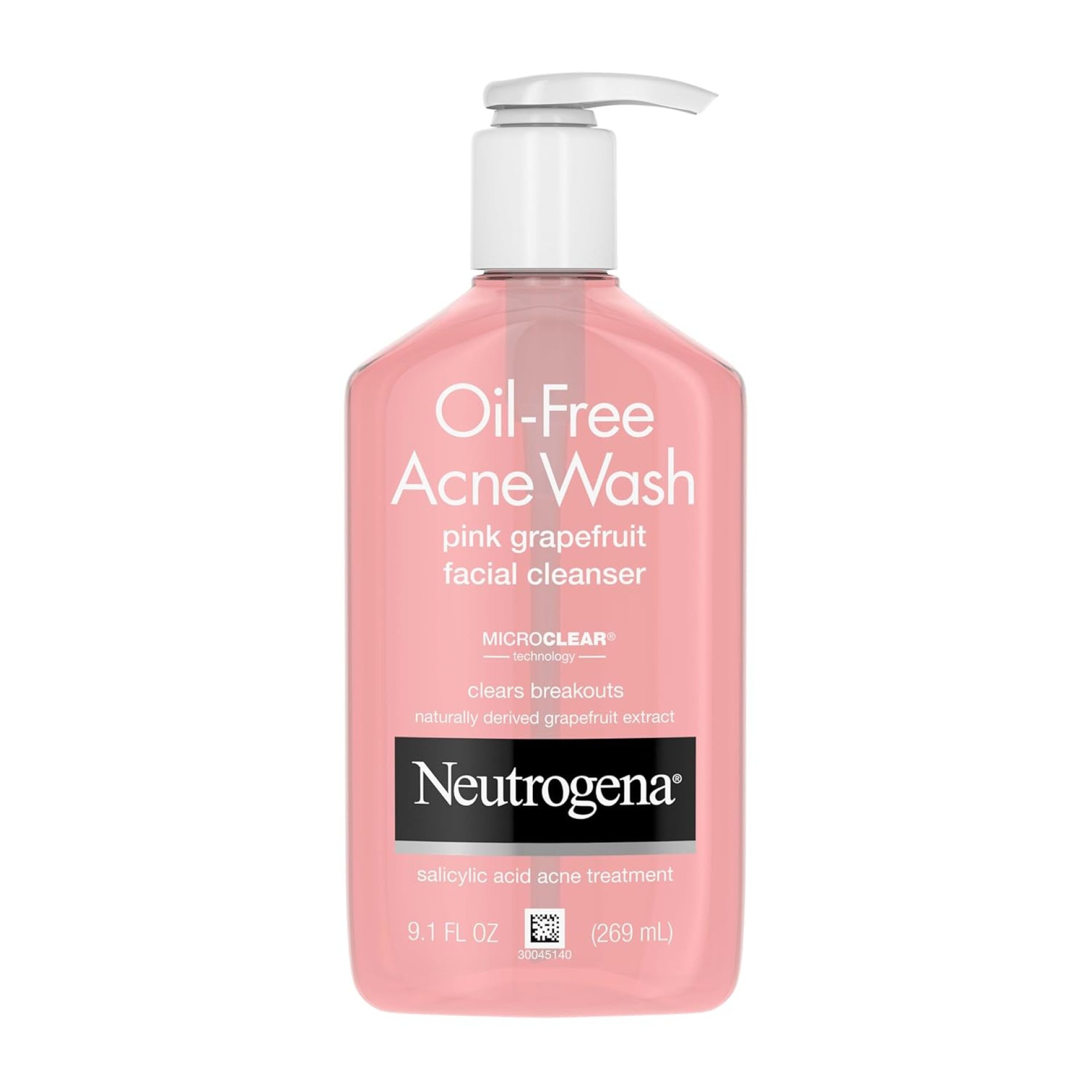 Neutrogena Oil-Free Salicylic Acid Pink Grapefruit Pore Cleansing Acne Wash and Facial Cleanser with Vitamin C, 9.1 fl. oz Neutrogena Oil-Free Salicylic Acid Pink Grapefruit Pore Cleansing Acne Wash and Facial Cleanser with Vitamin C, 9.1 fl. oz