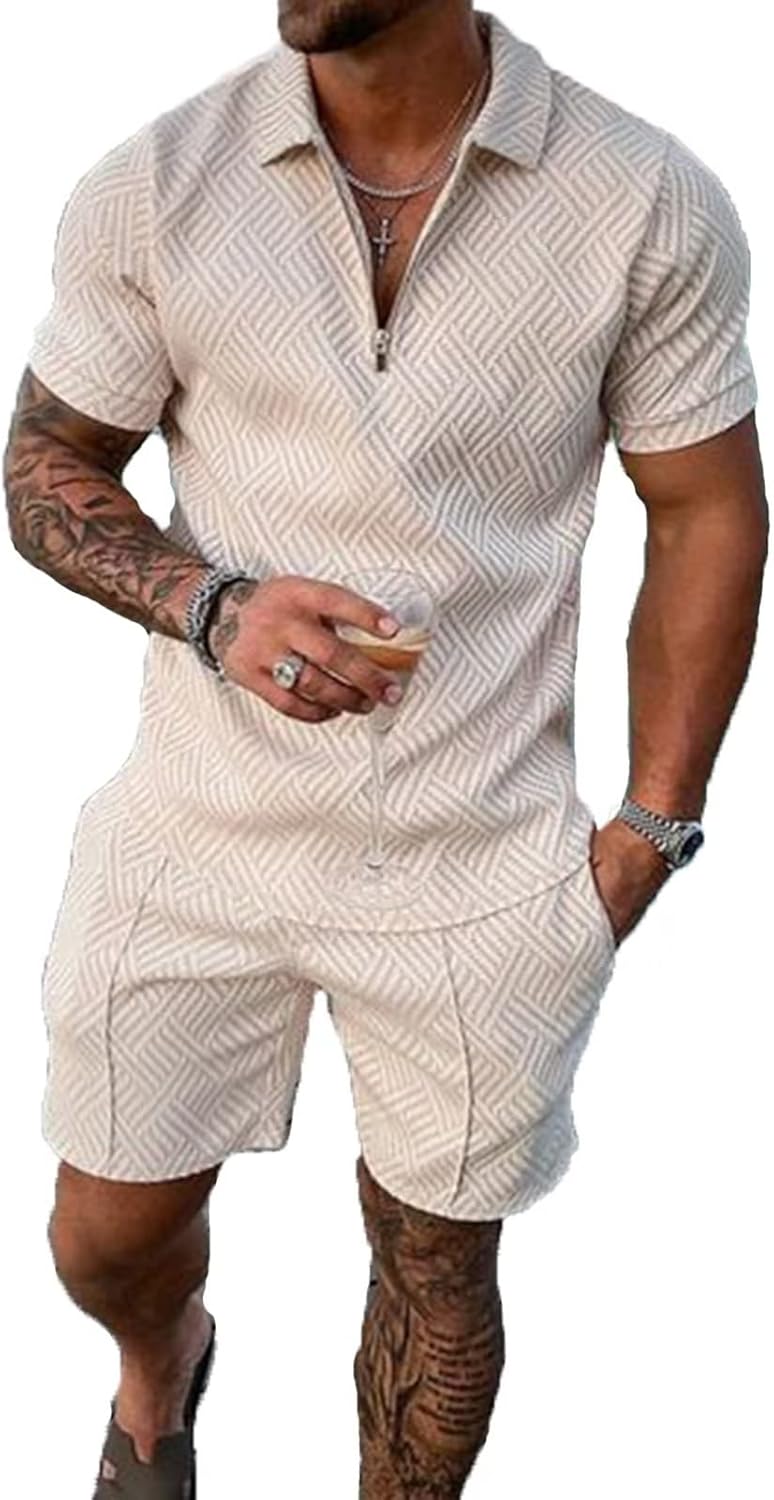 BIRW Mens Short Sets 2 Piece Outfits Polo Shirt Fashion Summer Tracksuits Casual Set Short Sleeve and Shorts Set for Men BIRW Mens Short Sets 2 Piece Outfits Polo Shirt Fashion Summer Tracksuits Casual Set Short Sleeve and Shorts Set for Men