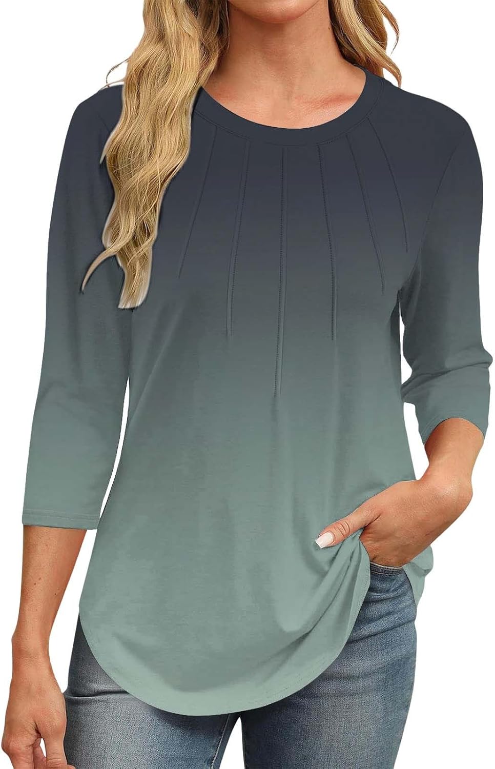 HUCHPI Women’s Plus Size Tops 3/4 Length Sleeve Crew Neck Cute Tops Dressy Casual Work Shirts Trendy Workout Tops HUCHPI Women’s Plus Size Tops 3/4 Length Sleeve Crew Neck Cute Tops Dressy Casual Work Shirts Trendy Workout Tops