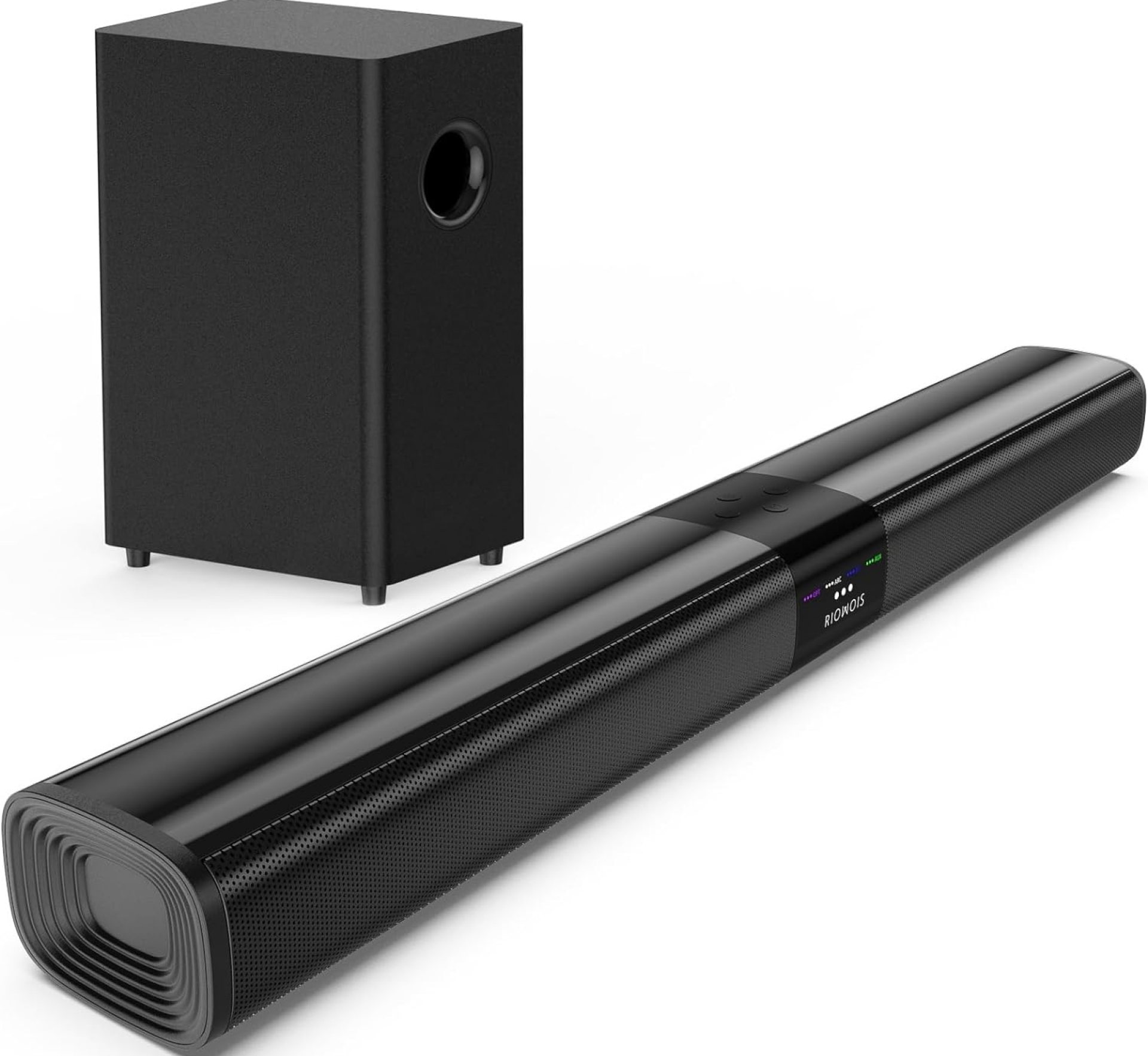 Saiyin Sound Bar for Smart TV with 5.25 Inch Subwoofer, 100W 24 Inch Soundbar for TV, TV Soundbar with Optical, ARC, AUX and Bluetooth 5.3 Inputs, Detachable Surround Sound System for TV Saiyin Sound Bar for Smart TV with 5.25 Inch Subwoofer, 100W 24 Inch Soundbar for TV, TV Soundbar with Optical, ARC, AUX and Bluetooth 5.3 Inputs, Detachable Surround Sound System for TV
