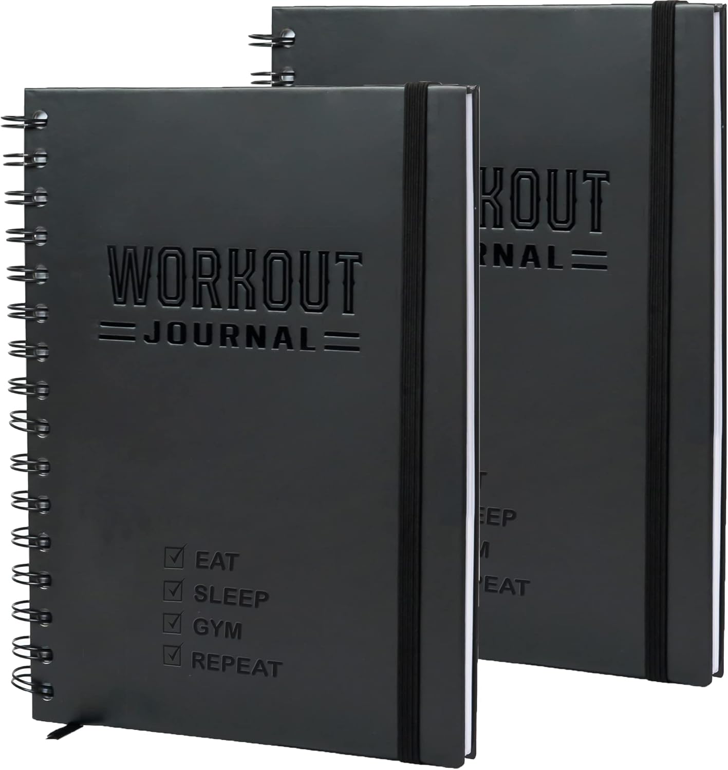 Hardcover Fitness Planner Workout Journal for Men & Women – A5 Sturdy Fitness Log Book to Track Gym & Home Workouts – Separately Packaged 2 Pieces Hardcover Fitness Planner Workout Journal for Men & Women – A5 Sturdy Fitness Log Book to Track Gym & Home Workouts – Separately Packaged 2 Pieces