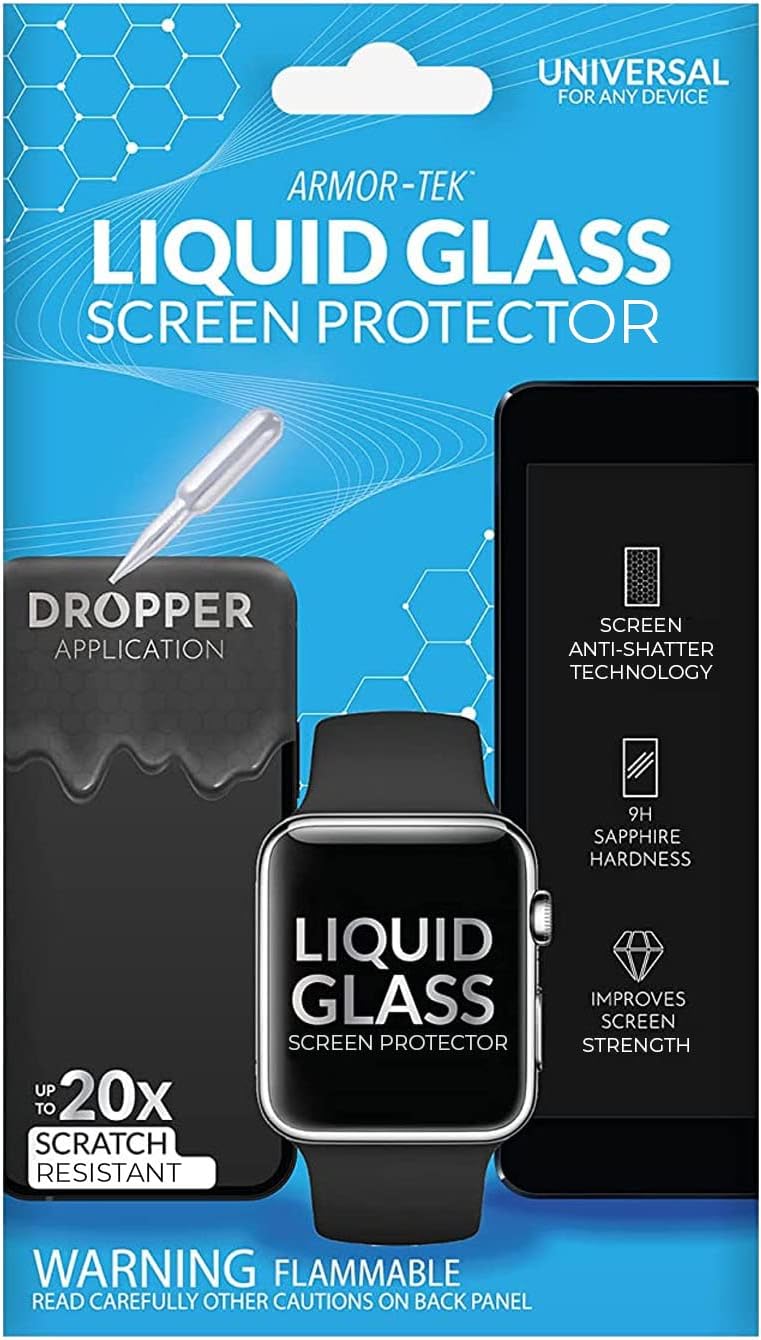 LIQUIPEL Armortek Liquid Glass Screen Protector – Universal Nano Liquid Screen Protector for Smartphones, Tablets, and Wearables – Increased Impact and Scratch Protection (alt= LIQUIPEL Armortek Liquid Glass Screen Protector – Universal Nano Liquid Screen Protector for Smartphones, Tablets, and Wearables – Increased Impact and Scratch Protection (alt=