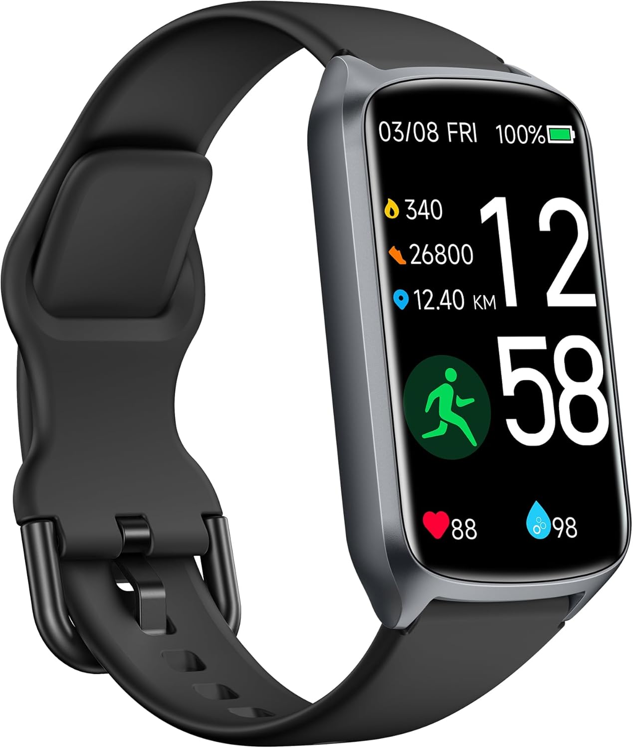 Health Fitness Tracker with 24/7 Heart Rate, Blood Oxygen, Blood Pressure, Sleep Tracker, 5ATM Waterproof Activity Trackers with Step Tracker, Pedometer (S & L Bands Included) Health Fitness Tracker with 24/7 Heart Rate, Blood Oxygen, Blood Pressure, Sleep Tracker, 5ATM Waterproof Activity Trackers with Step Tracker, Pedometer (S & L Bands Included)