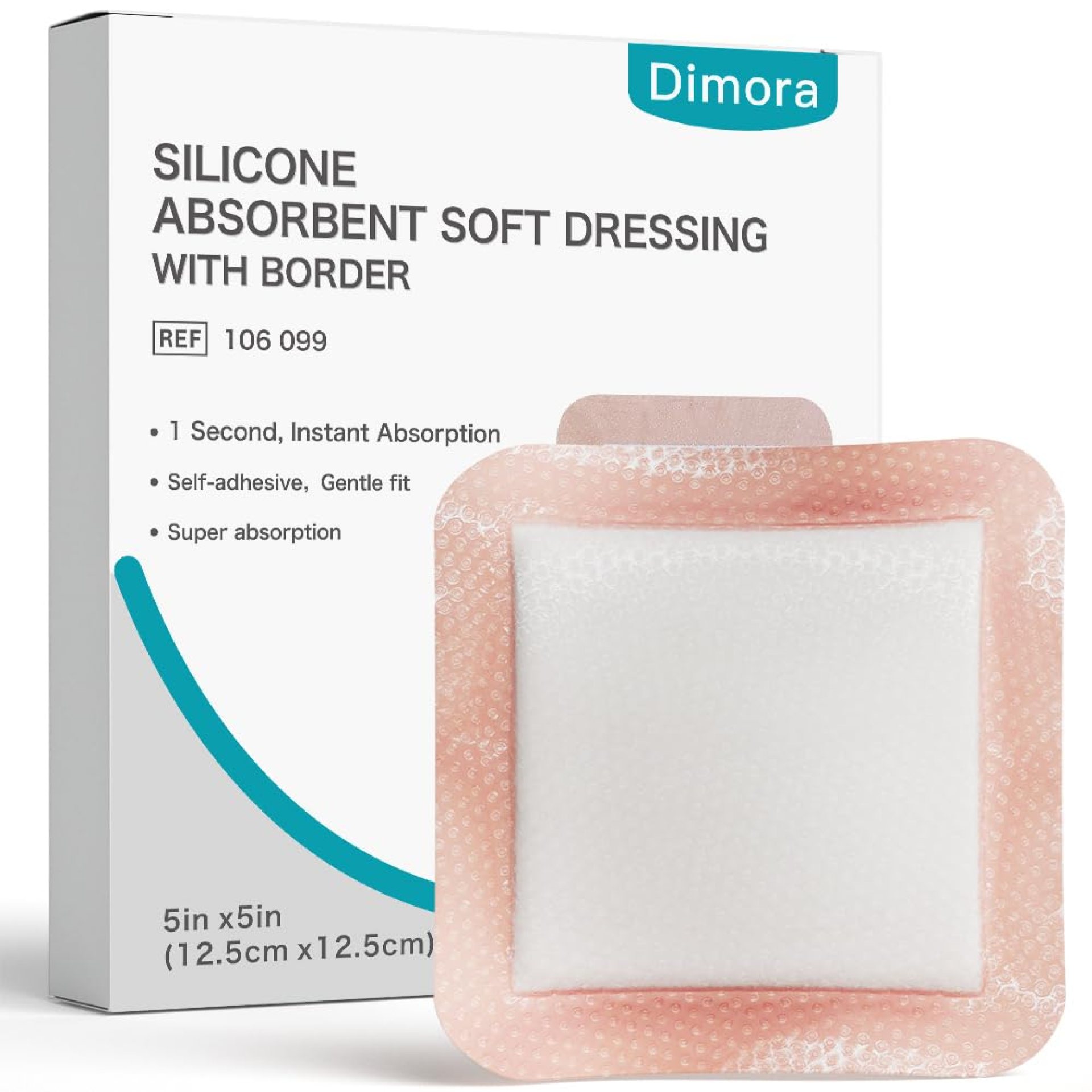 Dimora Silicone Super Absorbent Wound Dressings – Gentle Adhesive Bandages with Ultrasorb Polymer,Heavy Exudate Wound Care Pads 5″X 5″ 10 Packs Dimora Silicone Super Absorbent Wound Dressings – Gentle Adhesive Bandages with Ultrasorb Polymer,Heavy Exudate Wound Care Pads 5″X 5″ 10 Packs