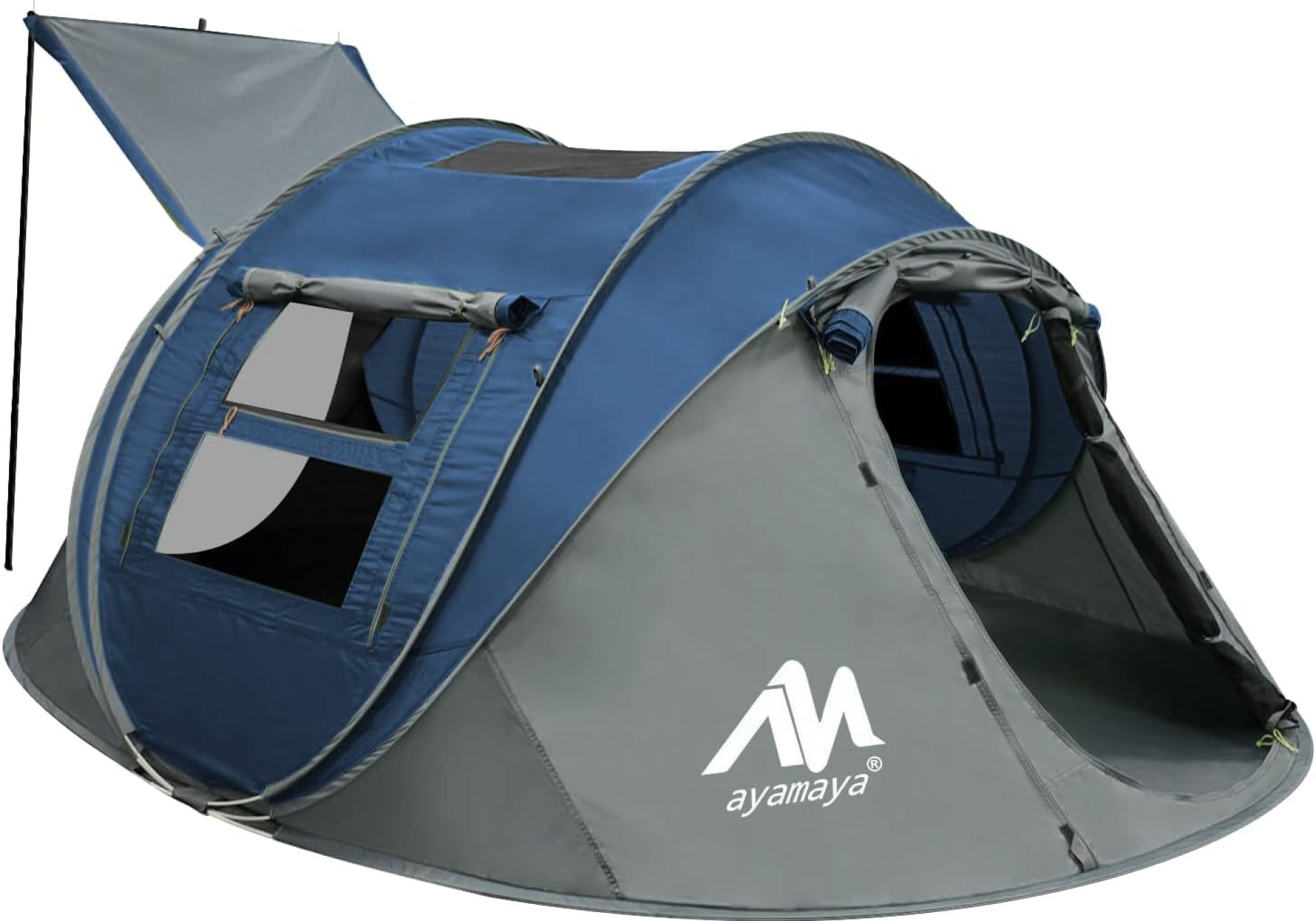 4 Person Pop Up Tents for Camping – AYAMAYA Waterproof Instant Family Tents with Skylight & Removable Rainfly, Upgraded Large Size with 2 Doors -Automatic Easy Setup Beach Tent with Poles 4 Person Pop Up Tents for Camping – AYAMAYA Waterproof Instant Family Tents with Skylight & Removable Rainfly, Upgraded Large Size with 2 Doors -Automatic Easy Setup Beach Tent with Poles