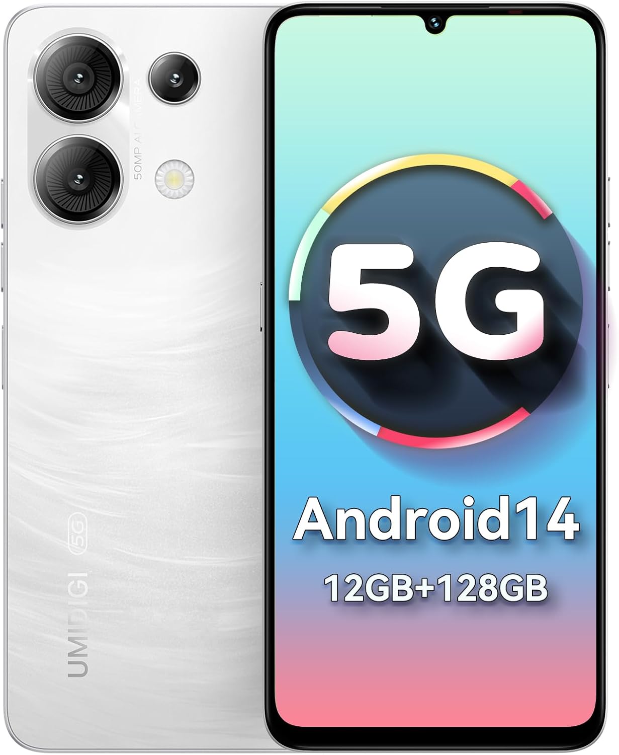 UMIDIGI G9 5G Cell Phone, Android 14 Unlocked Phones, 12(6+6) GB +128GB/1TB TF Expand, 5G Dual SIM, 50MP Camera, 6.75″ HD+ 90Hz Display, AI Face & Fingerprint Unlock, 5000mAh Android Phone White UMIDIGI G9 5G Cell Phone, Android 14 Unlocked Phones, 12(6+6) GB +128GB/1TB TF Expand, 5G Dual SIM, 50MP Camera, 6.75″ HD+ 90Hz Display, AI Face & Fingerprint Unlock, 5000mAh Android Phone White