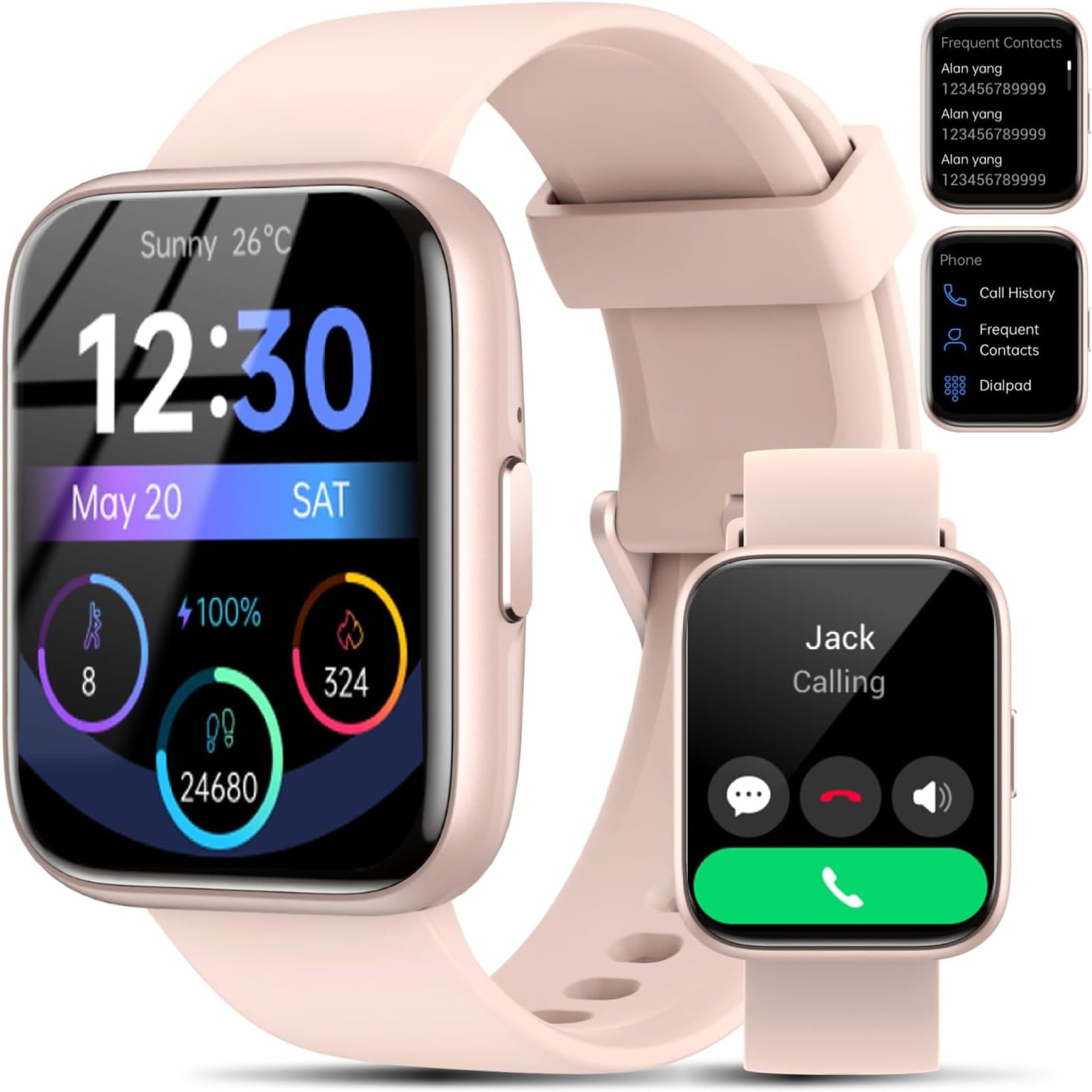 Smart Watch for Men Women – Answer/Make Calls/Quick Reply/AI Voice Assistant, 1.83″ for Android iPhone Samsung Compatible IP68 Smartwatch Blood Oxygen Heart Rate Fitness Tracker (Pink, 1.83″) Smart Watch for Men Women – Answer/Make Calls/Quick Reply/AI Voice Assistant, 1.83″ for Android iPhone Samsung Compatible IP68 Smartwatch Blood Oxygen Heart Rate Fitness Tracker (Pink, 1.83″)