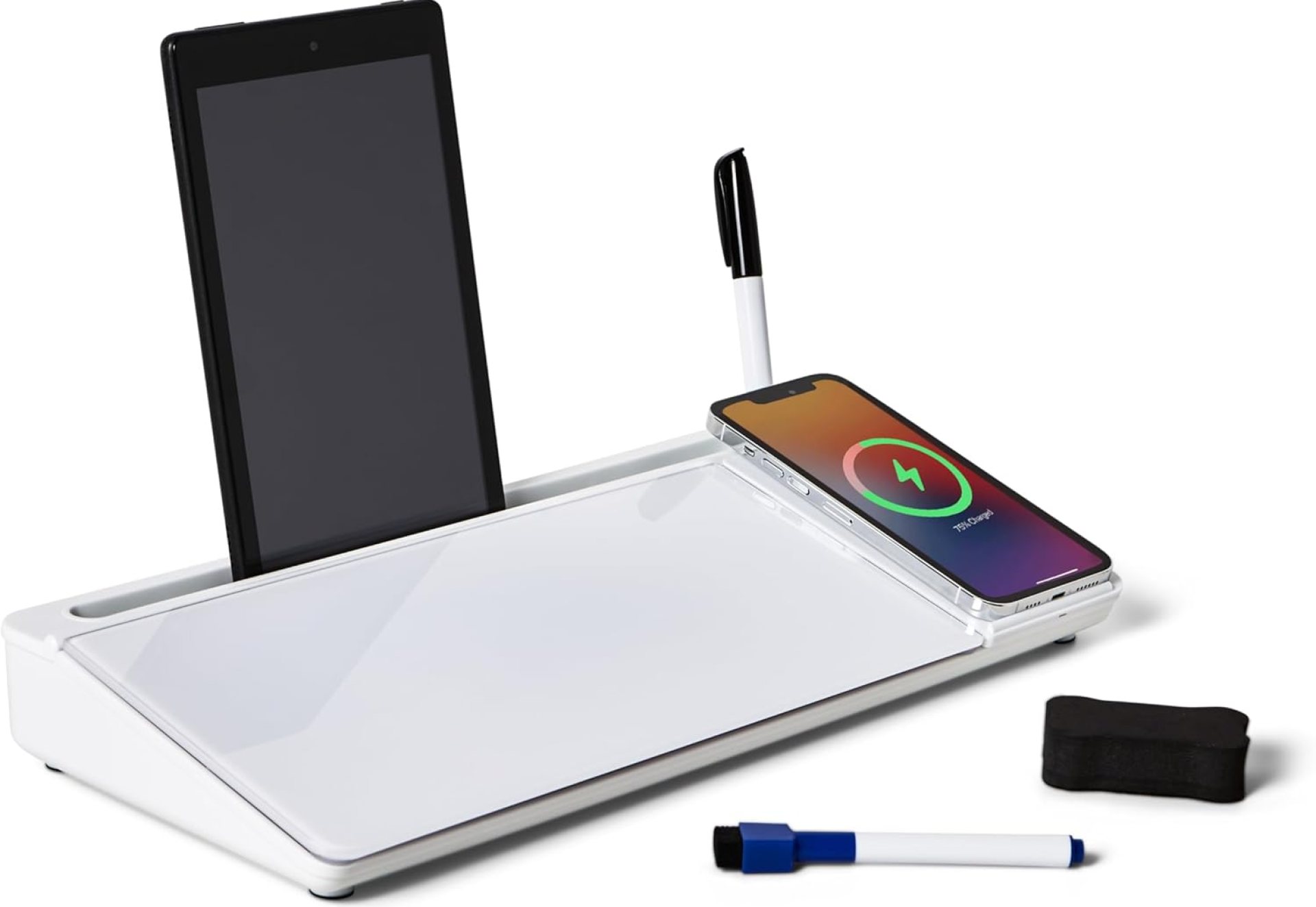 Garood Desktop Glass Board with Wireless Charger Adapter Included Desktop Dry Erase Board Glass Desk White Board Desk Organizer Phone Holder Office Accessories 15.8X7X2 in Garood Desktop Glass Board with Wireless Charger Adapter Included Desktop Dry Erase Board Glass Desk White Board Desk Organizer Phone Holder Office Accessories 15.8X7X2 in