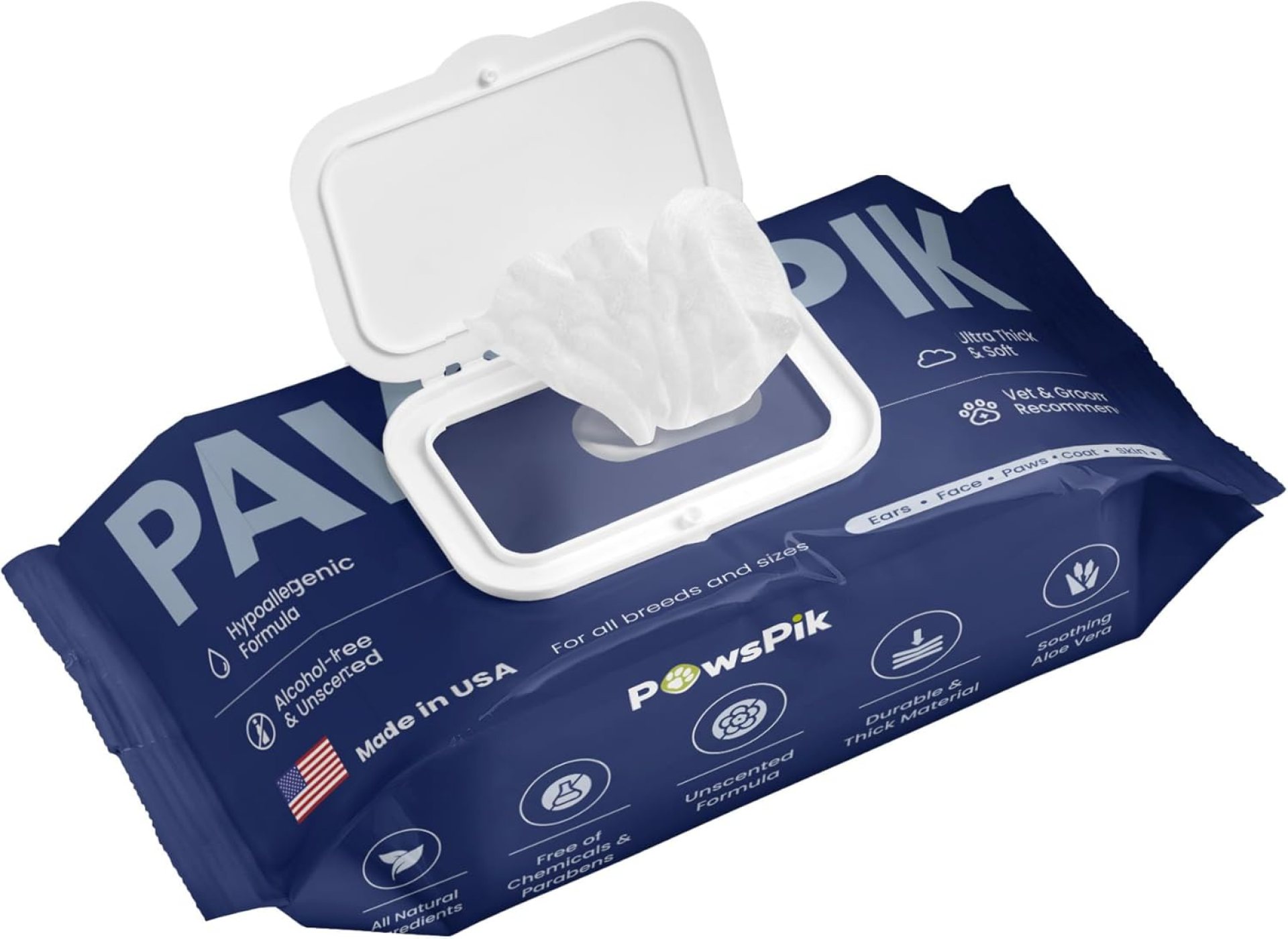 Made in USA Premium Pet Wipes with All Natural Ingredients for Dogs & Cats, Body, Ears, Face, Butt & Paws – 8×8 Inch Large – Unscented, Ultra Thick, Hypoallergenic & Alcohol-Free (1 Pack (100 pcs)) Made in USA Premium Pet Wipes with All Natural Ingredients for Dogs & Cats, Body, Ears, Face, Butt & Paws – 8×8 Inch Large – Unscented, Ultra Thick, Hypoallergenic & Alcohol-Free (1 Pack (100 pcs))