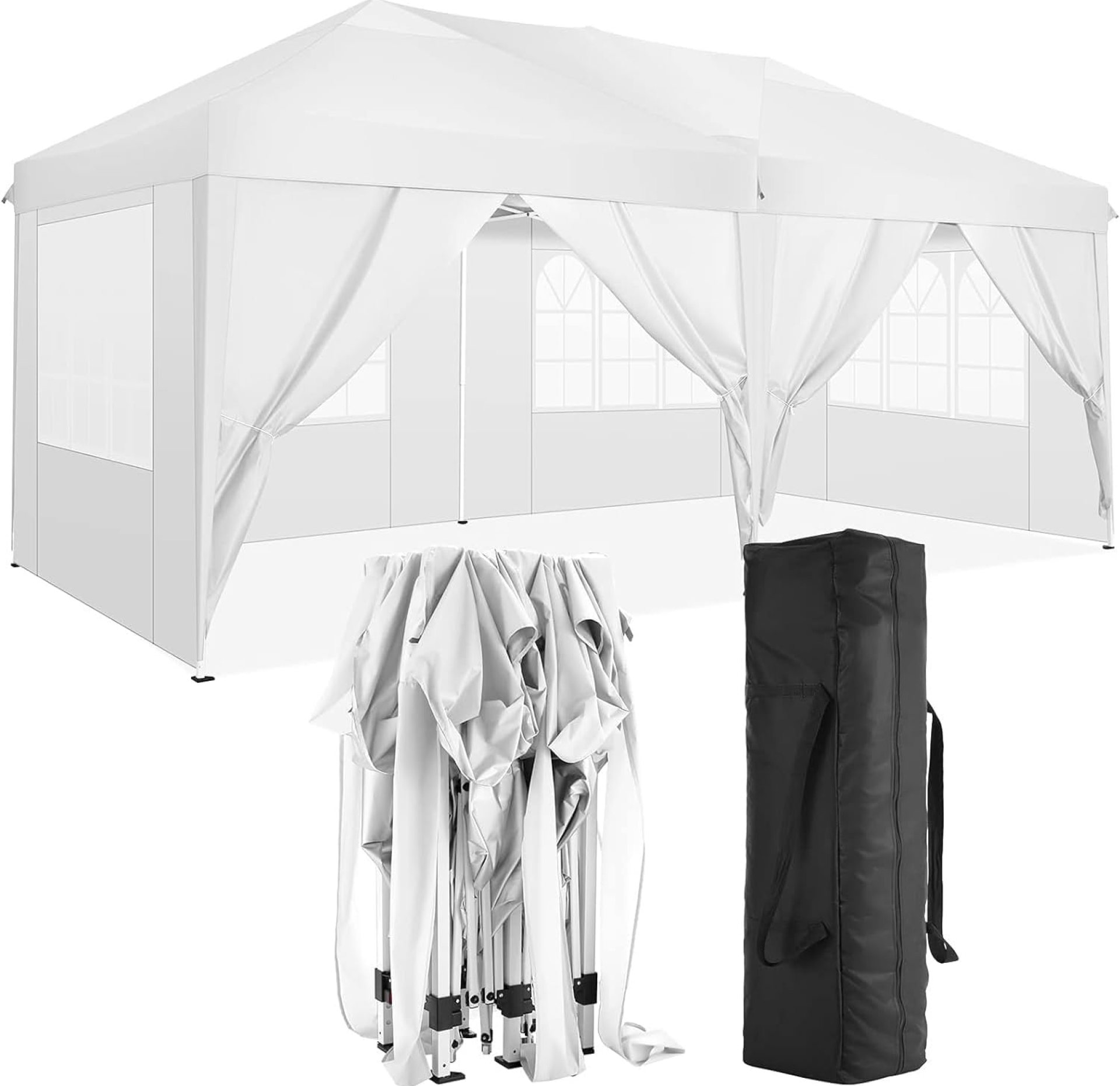 Kejector 10’x20′ Pop Up Canopy Tent, UPF 50+ Sun Protection & Waterproof, Portable Folding Gazebo, Tent for Outdoor Beach Camping, Parties, Weddings, Backyard(White) Kejector 10’x20′ Pop Up Canopy Tent, UPF 50+ Sun Protection & Waterproof, Portable Folding Gazebo, Tent for Outdoor Beach Camping, Parties, Weddings, Backyard(White)